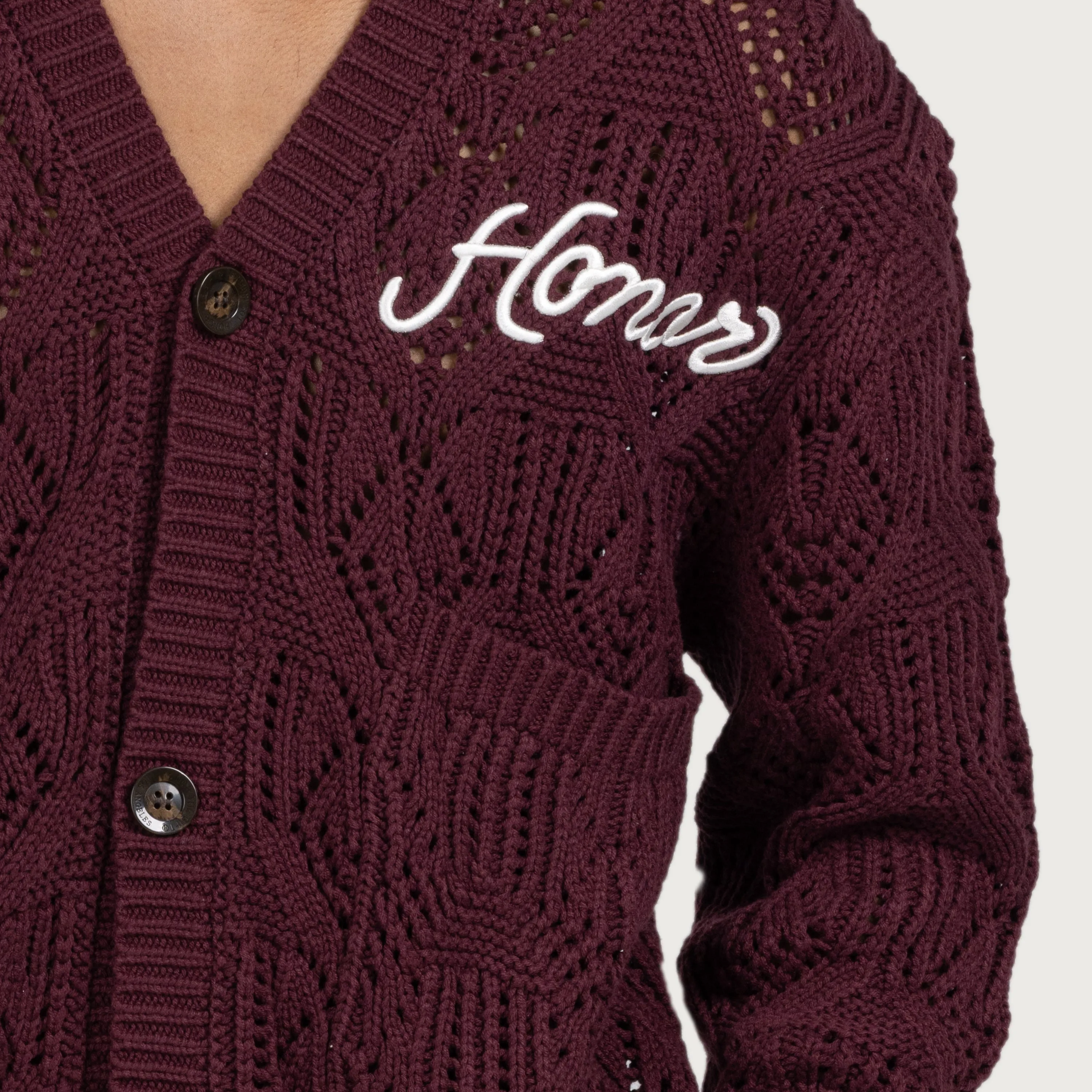Cable Cardigan - Berry sold by Honor the Gift product image thumbnail 4