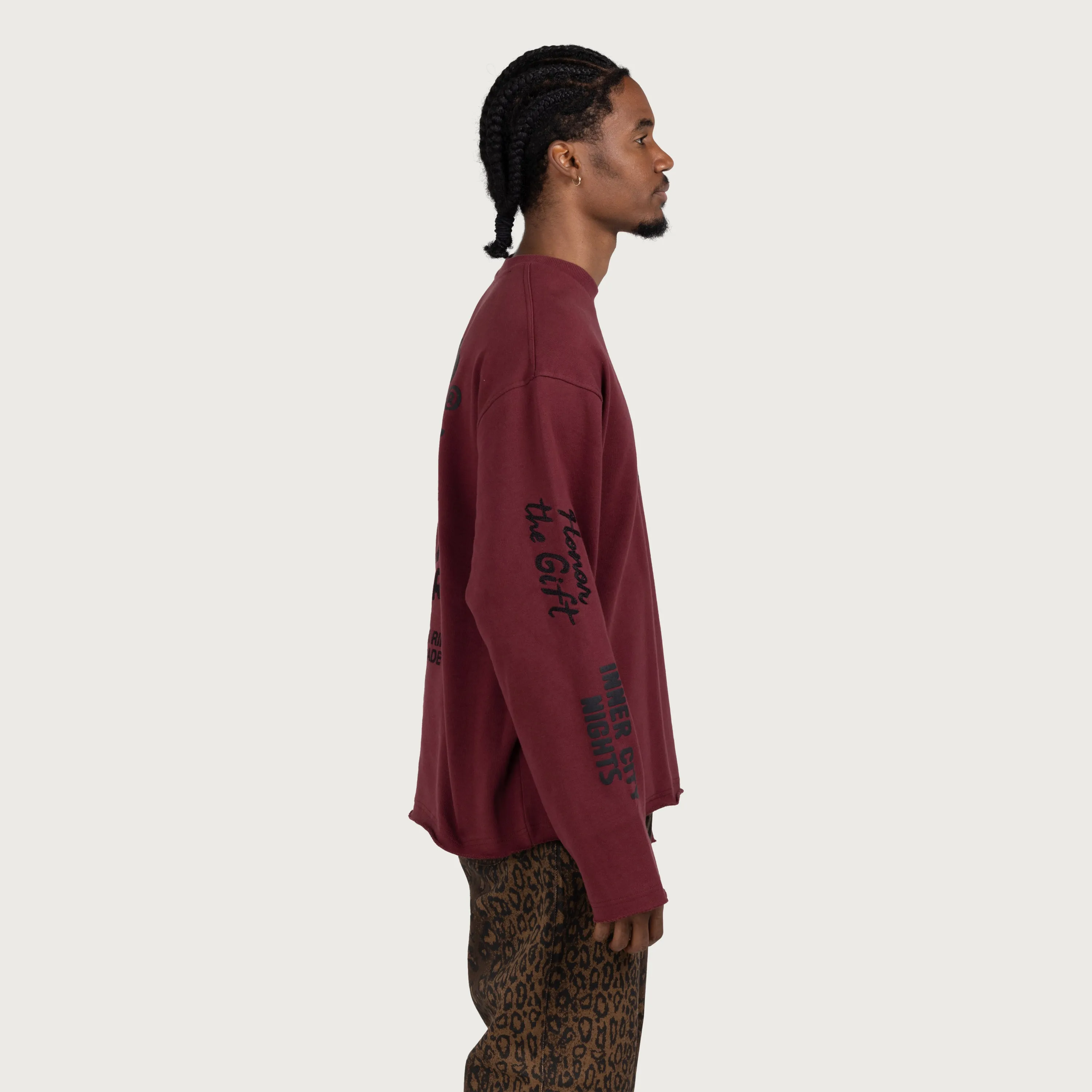 Mixed Logo Crewneck - Burgundy sold by Honor the Gift product image thumbnail 5