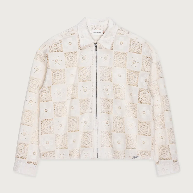 Crochet Full Zip - Bone sold by Honor the Gift