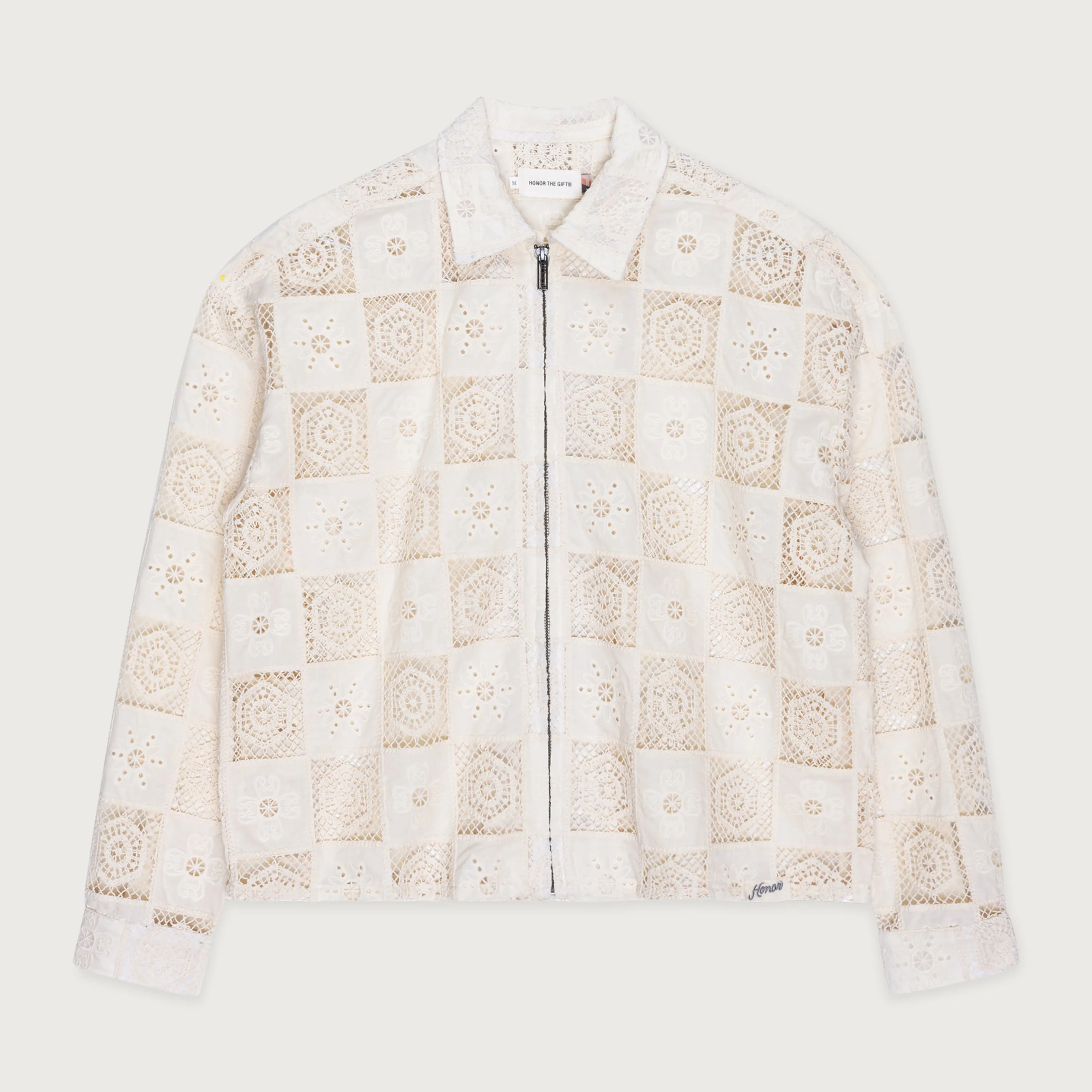 Crochet Full Zip - Bone sold by Honor the Gift