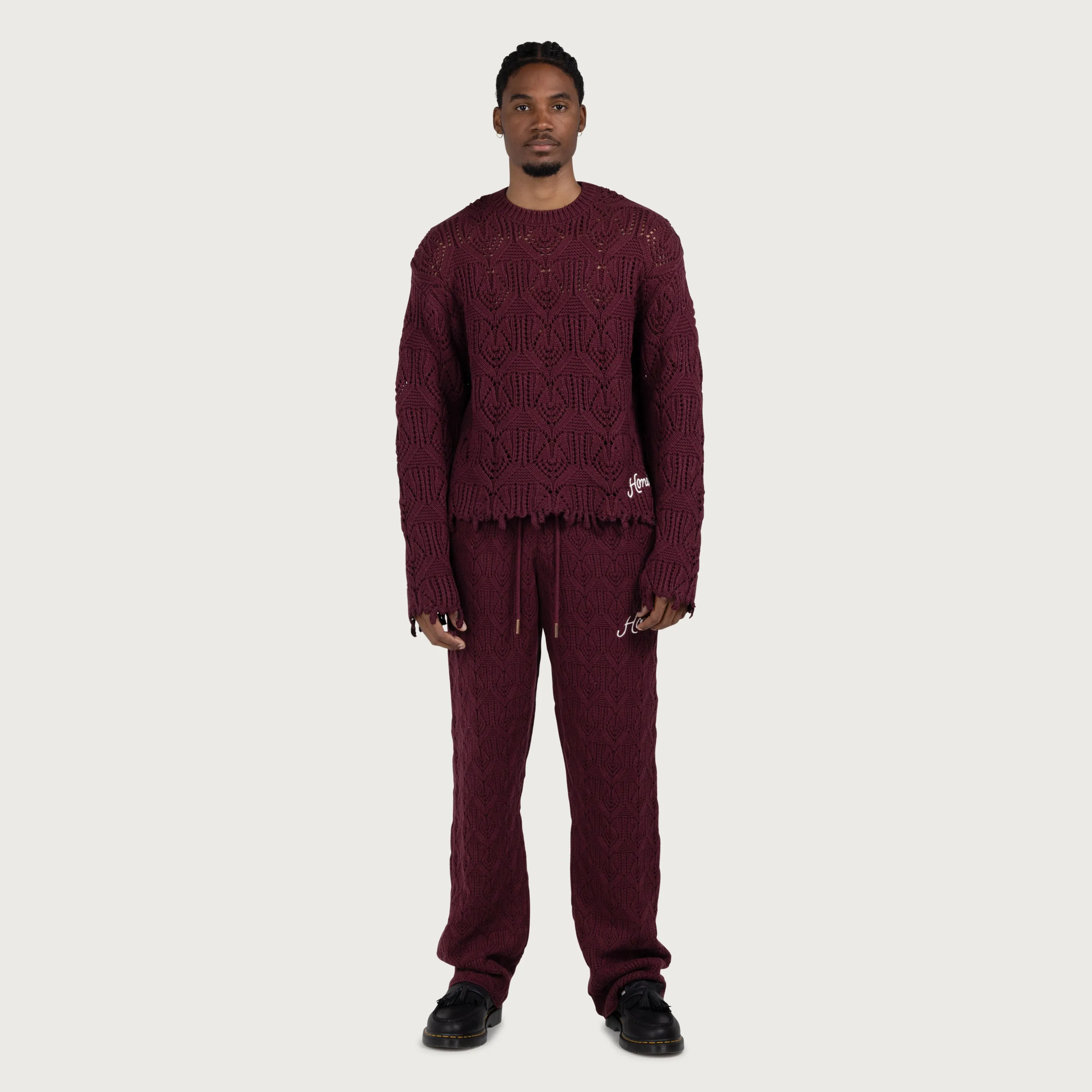 Cable Knit Pant - Berry sold by Honor the Gift product image thumbnail 2