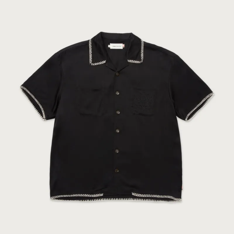 Blanket Stitch Woven - Black sold by Honor the Gift