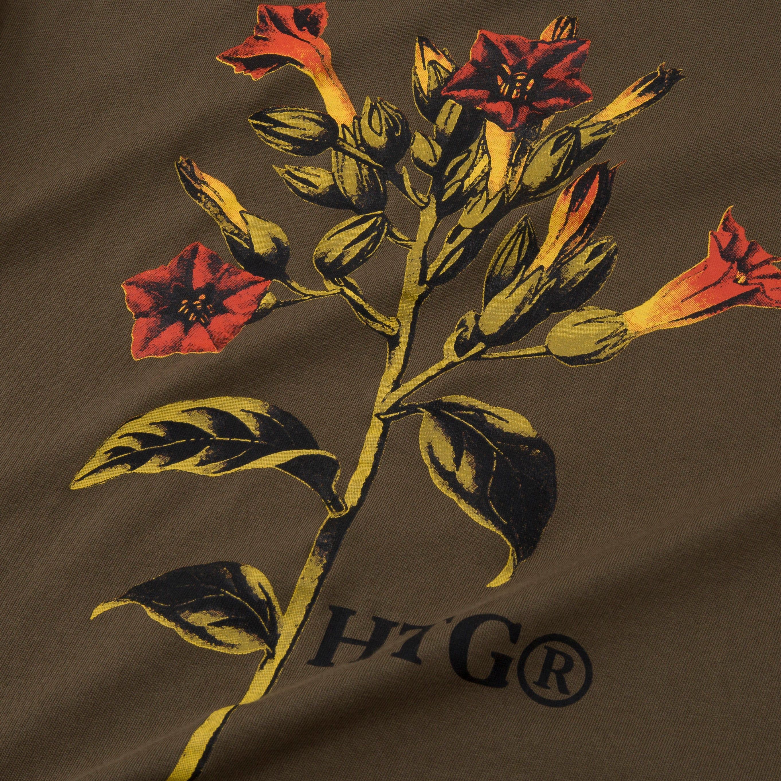 Tobacco Flower T-Shirt - Olive sold by Honor the Gift product image thumbnail 3