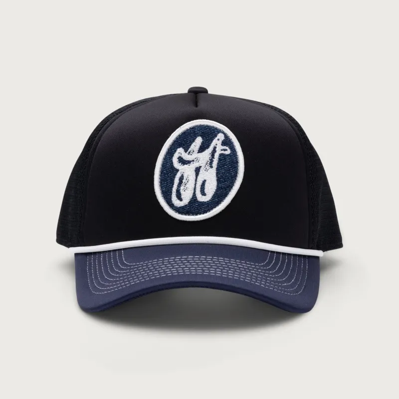 H Patch Trucker Cap - Black made by Honor the Gift