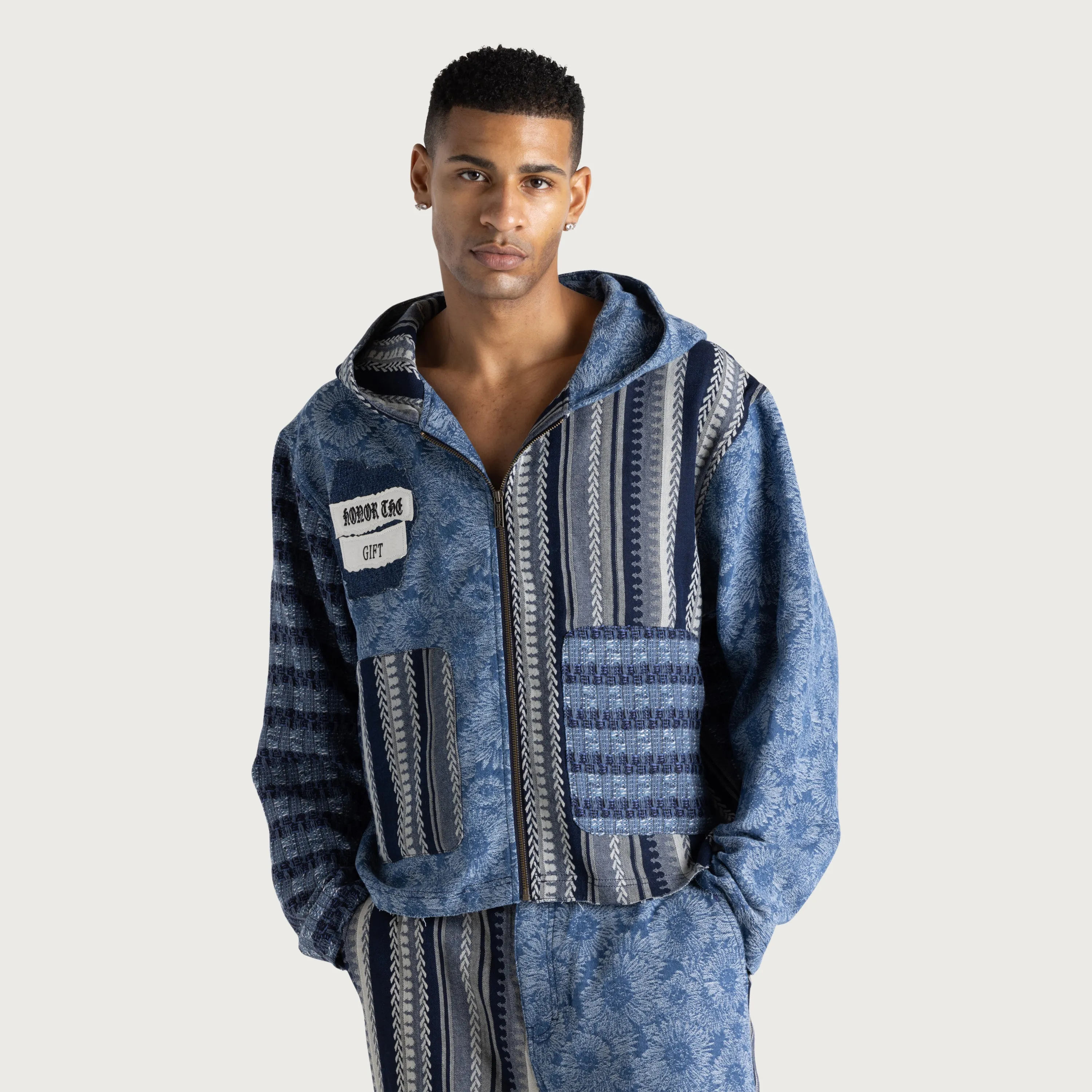 Indigo Tapestry Hoodie - Indigo sold by Honor the Gift product image thumbnail 2