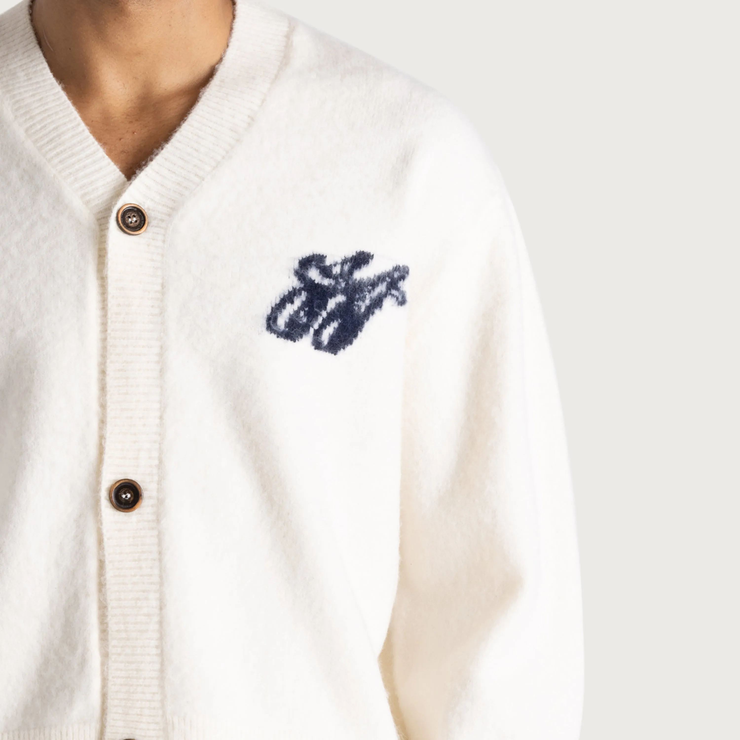 H Brushed Knit Cardigan - Bone sold by Honor the Gift product image thumbnail 5