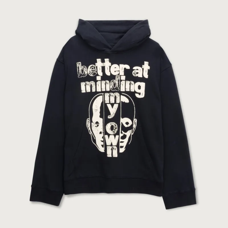 Better At Minding My Own Hoodie - Black sold by Honor the Gift