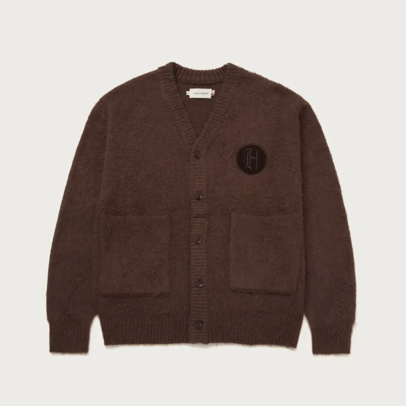 Stamped Patch Cardigan - Brown sold by Honor the Gift