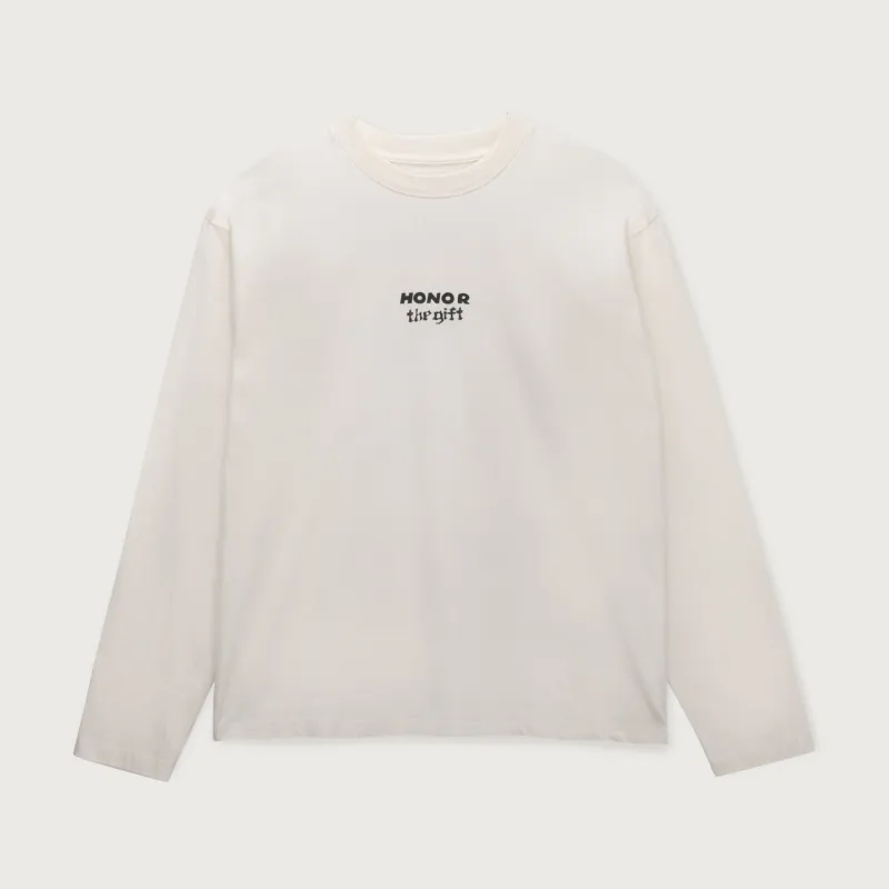 Running Shit L/S Tee - White made by Honor the Gift