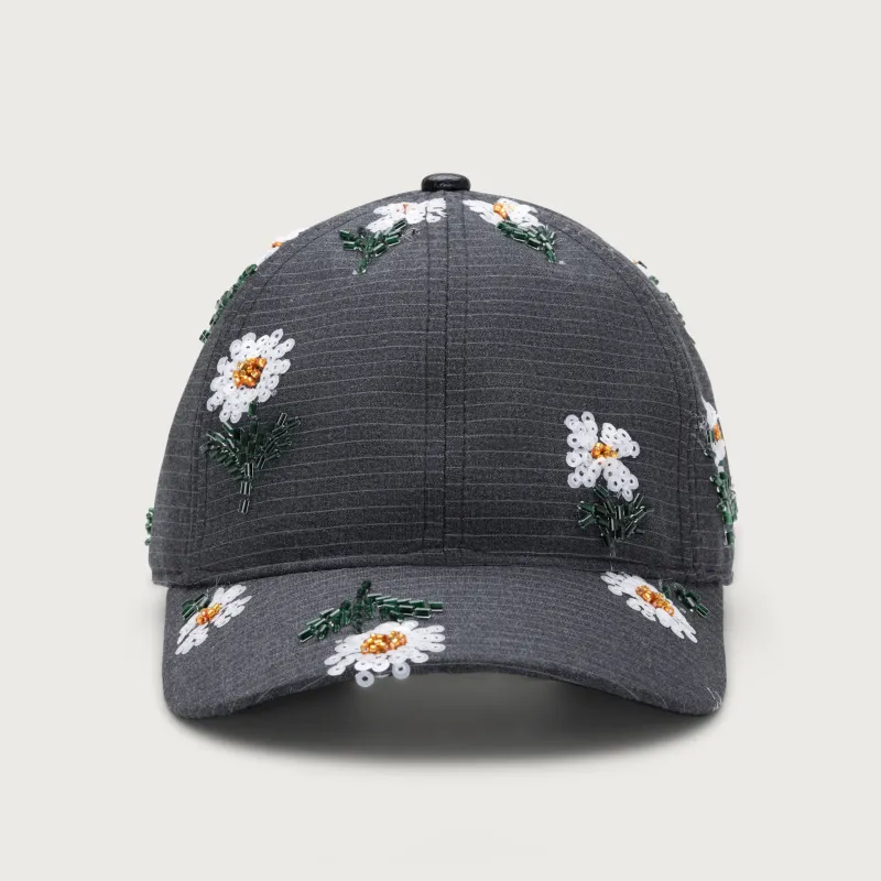 Flowers Beaded 6 Panel Cap - Black made by Honor the Gift