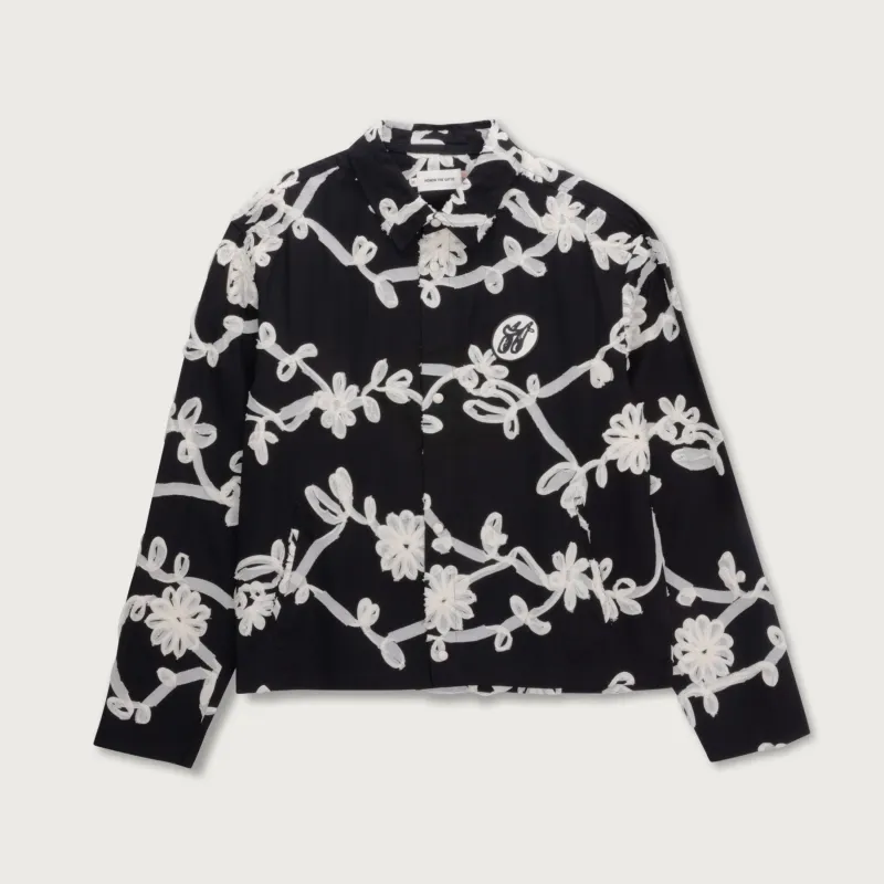 Floral Ribbon Button Up - Black made by Honor the Gift