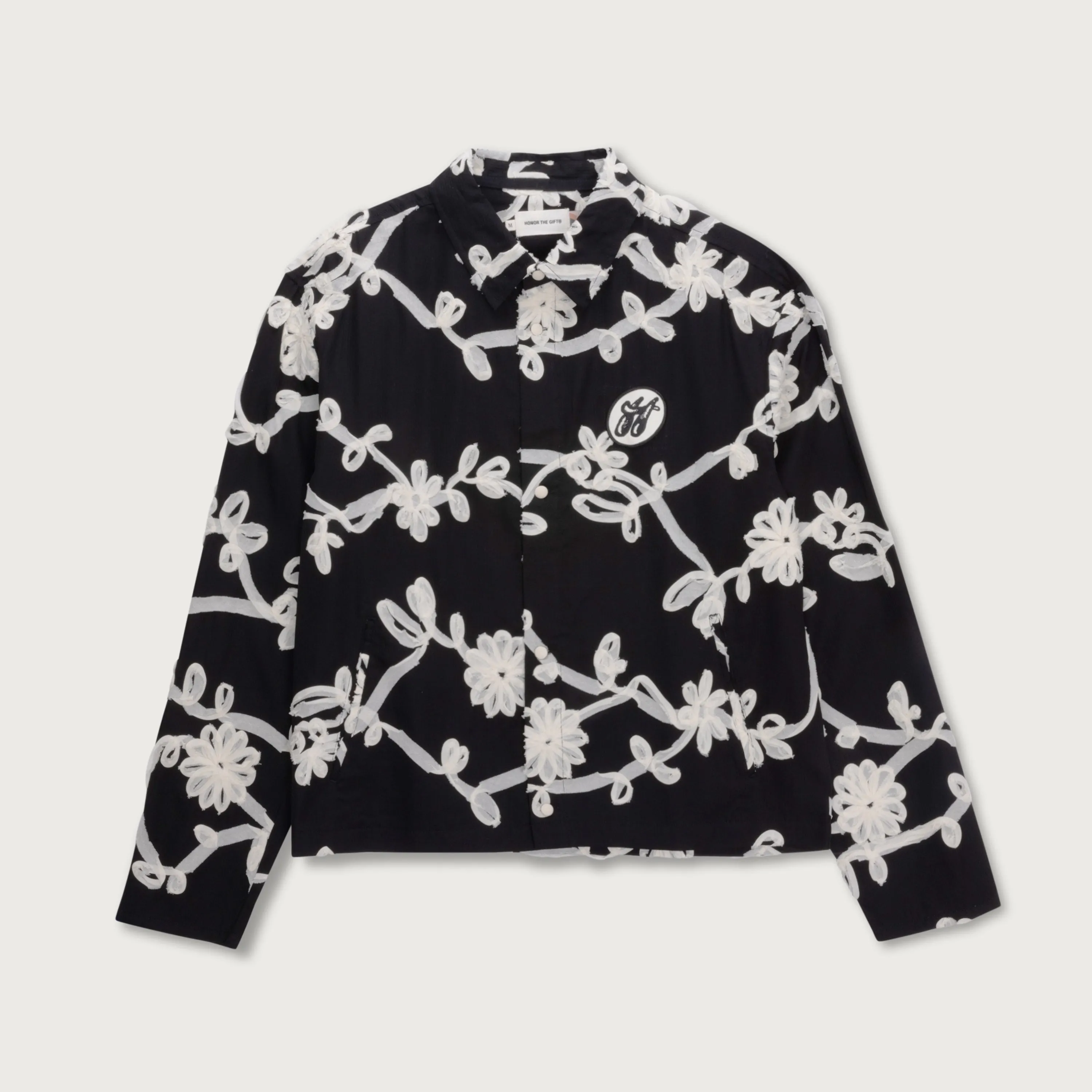Floral Ribbon Button Up - Black sold by Honor the Gift