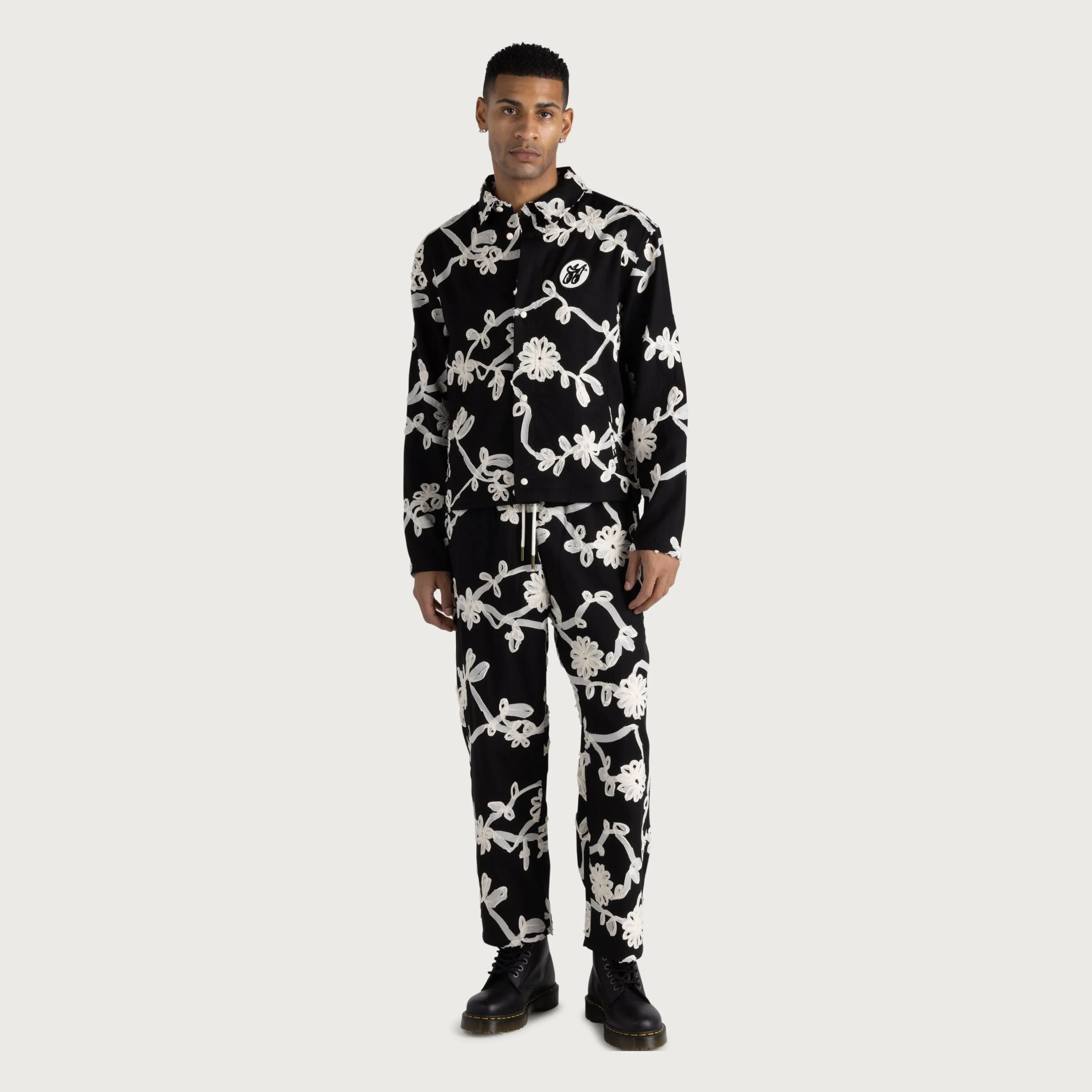 Floral Ribbon Ankle Pant - Black sold by Honor the Gift product image thumbnail 2