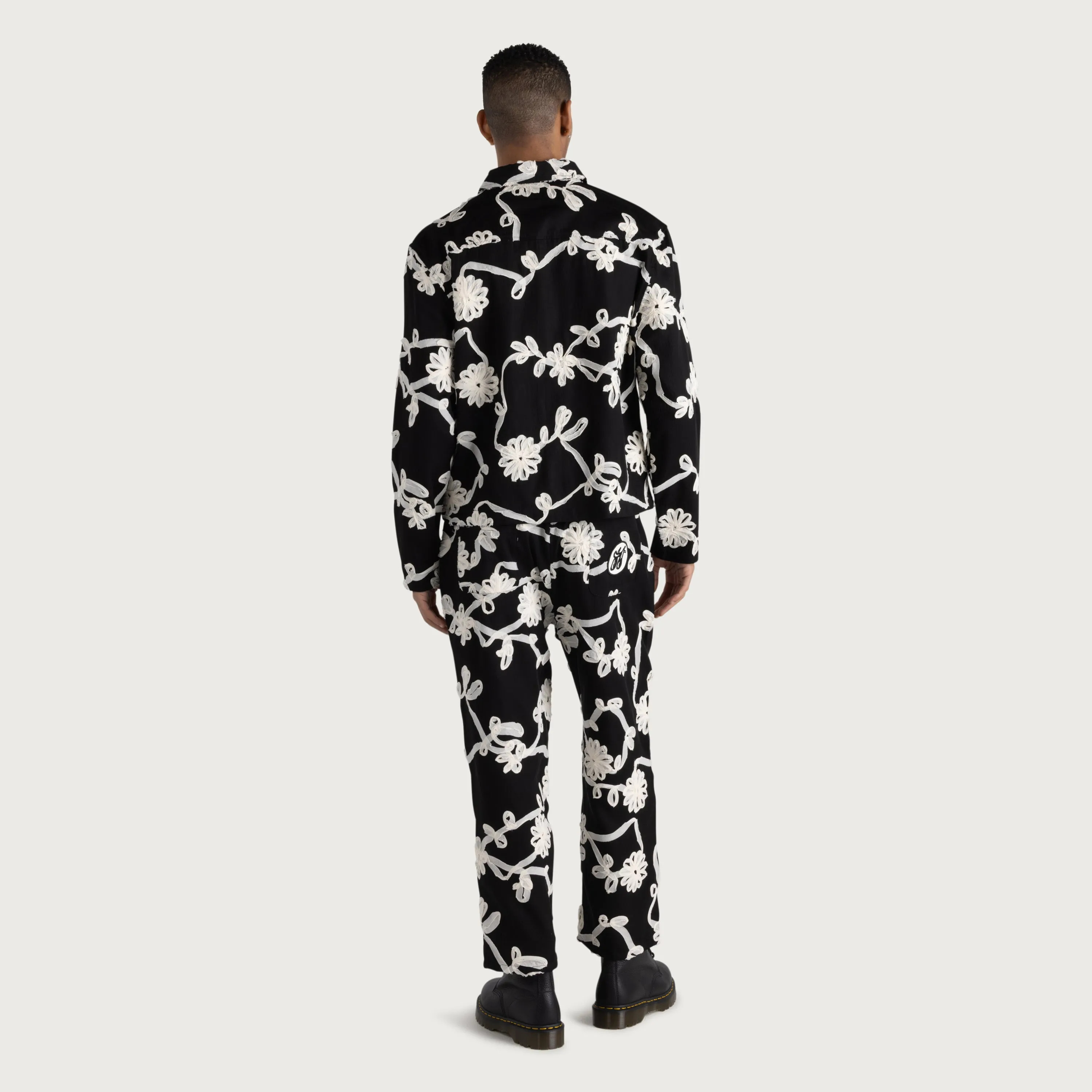Floral Ribbon Ankle Pant - Black sold by Honor the Gift product image thumbnail 3