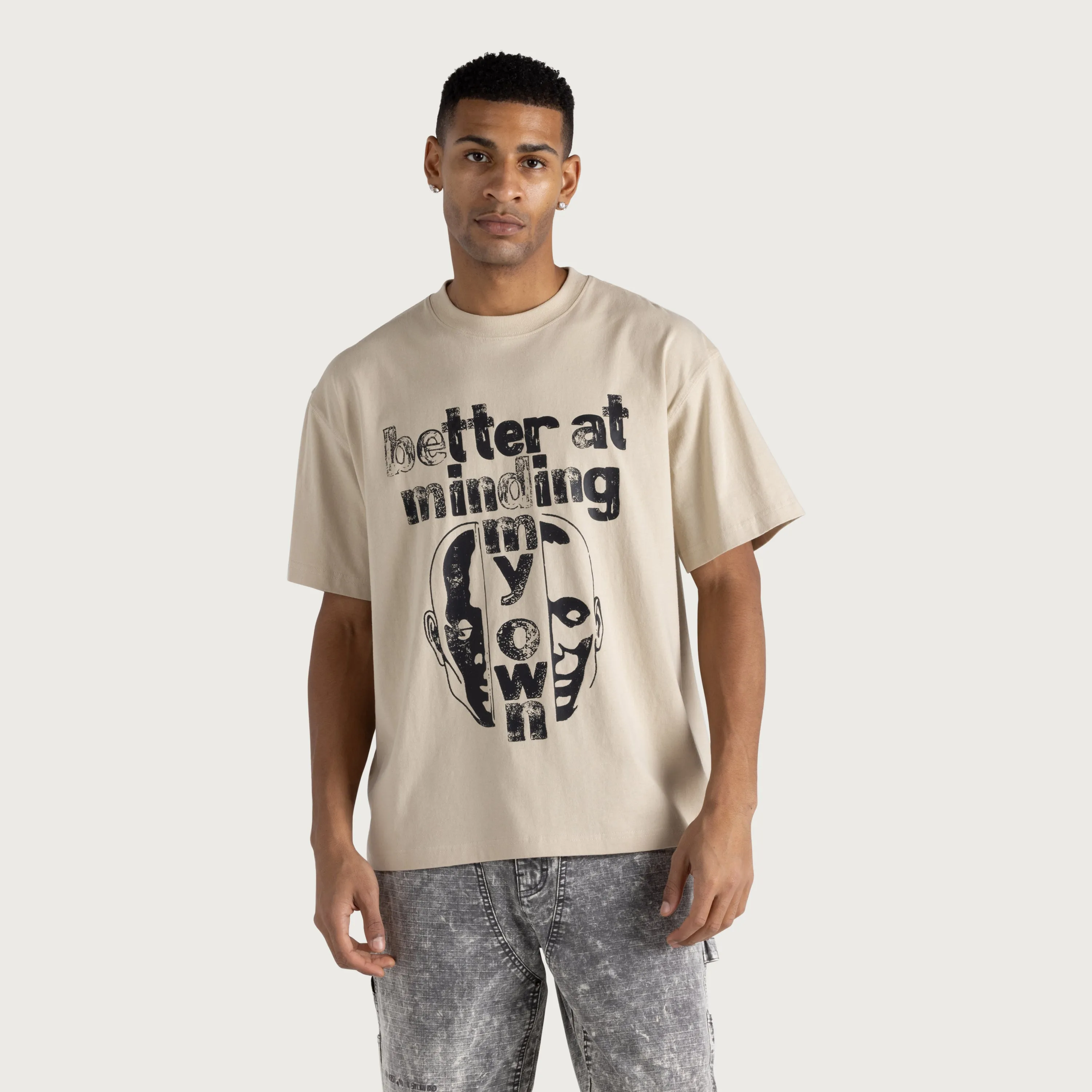 Better At Minding My Own Tee - Taupe sold by Honor the Gift