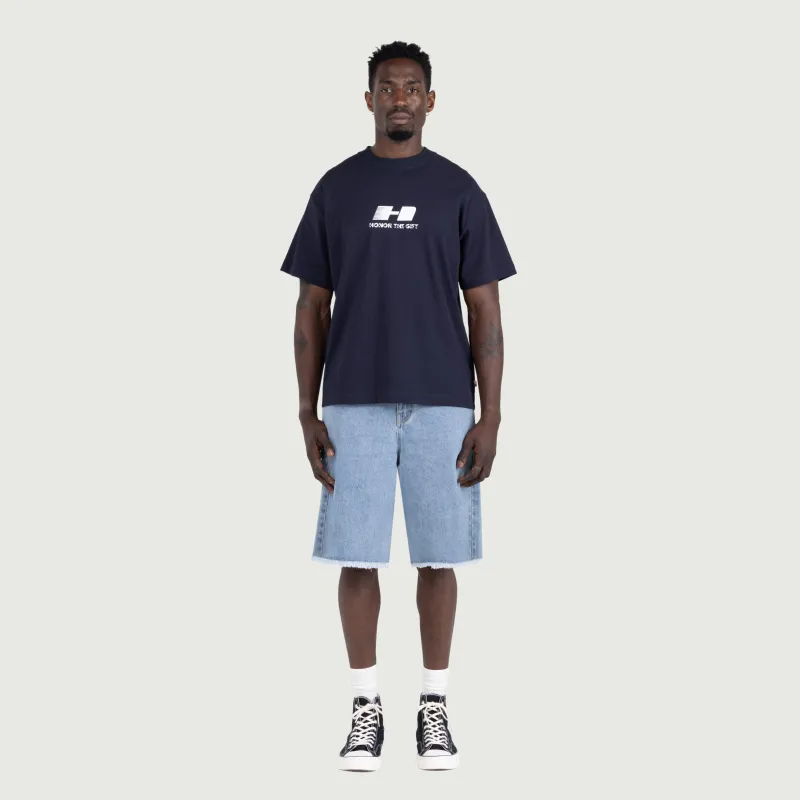 Frayed Edge 11" Denim Bermudas - Indigo made by Honor the Gift