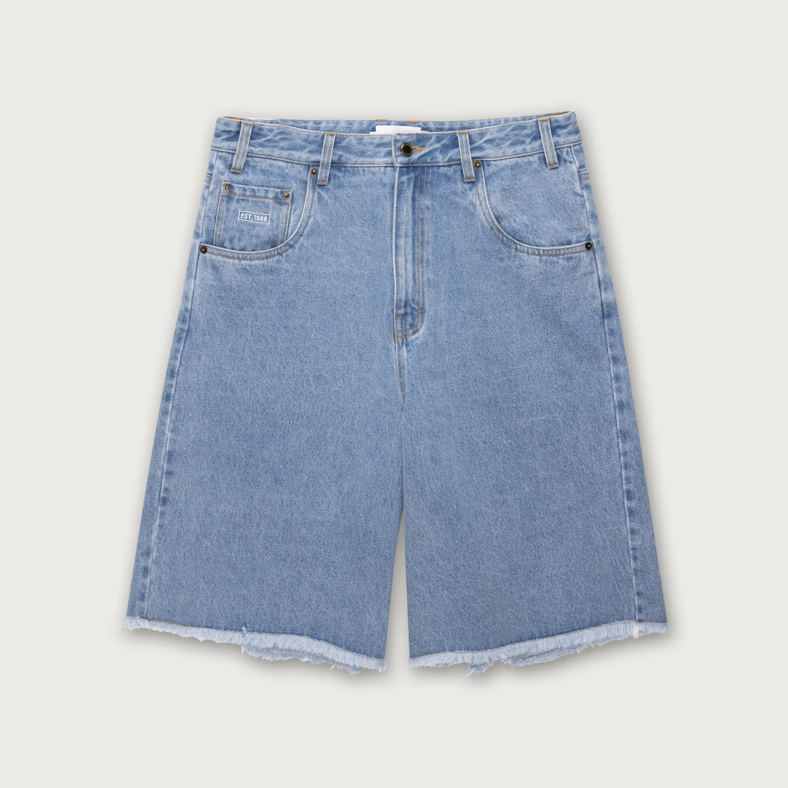 Frayed Edge 11" Denim Bermudas - Indigo sold by Honor the Gift product image thumbnail 2