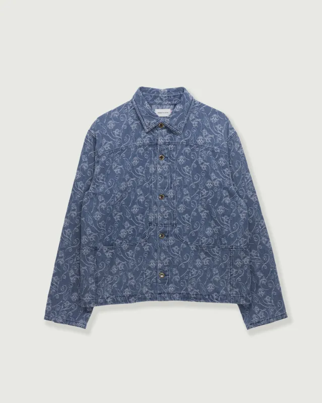 Floral Utility Jacket - Light Indigo made by Honor the Gift