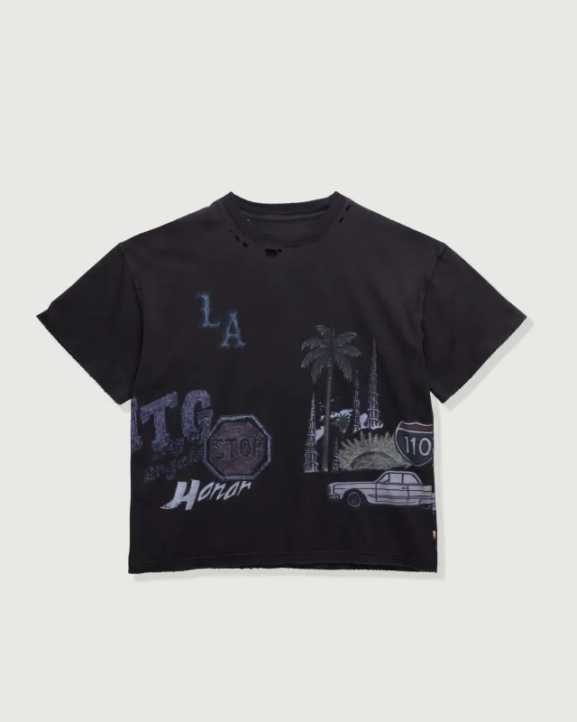 All Over Los Angeles Tee - Black made by Honor the Gift