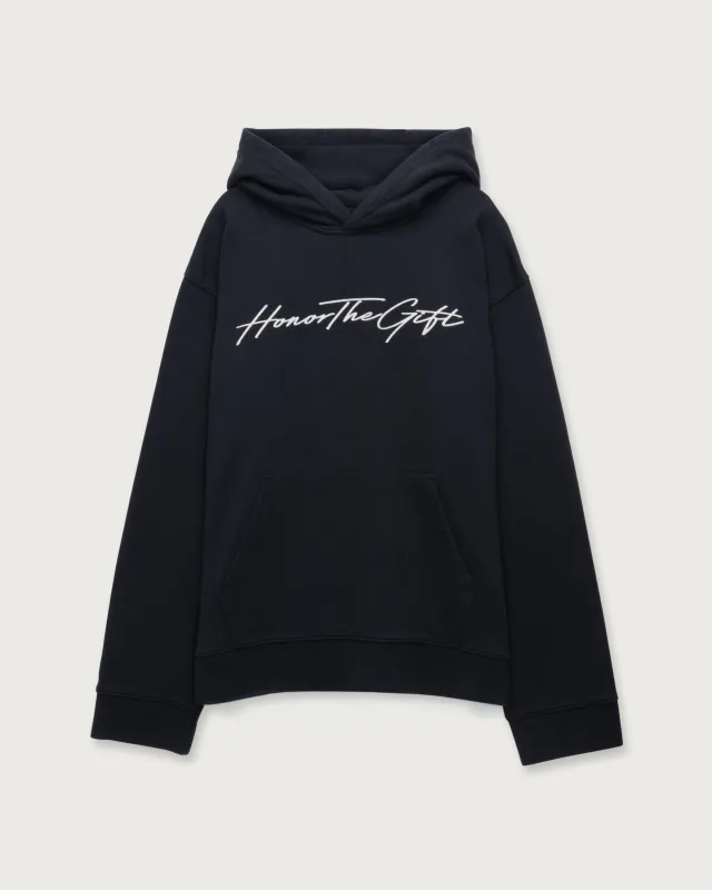Script Hoodie - Black made by Honor the Gift