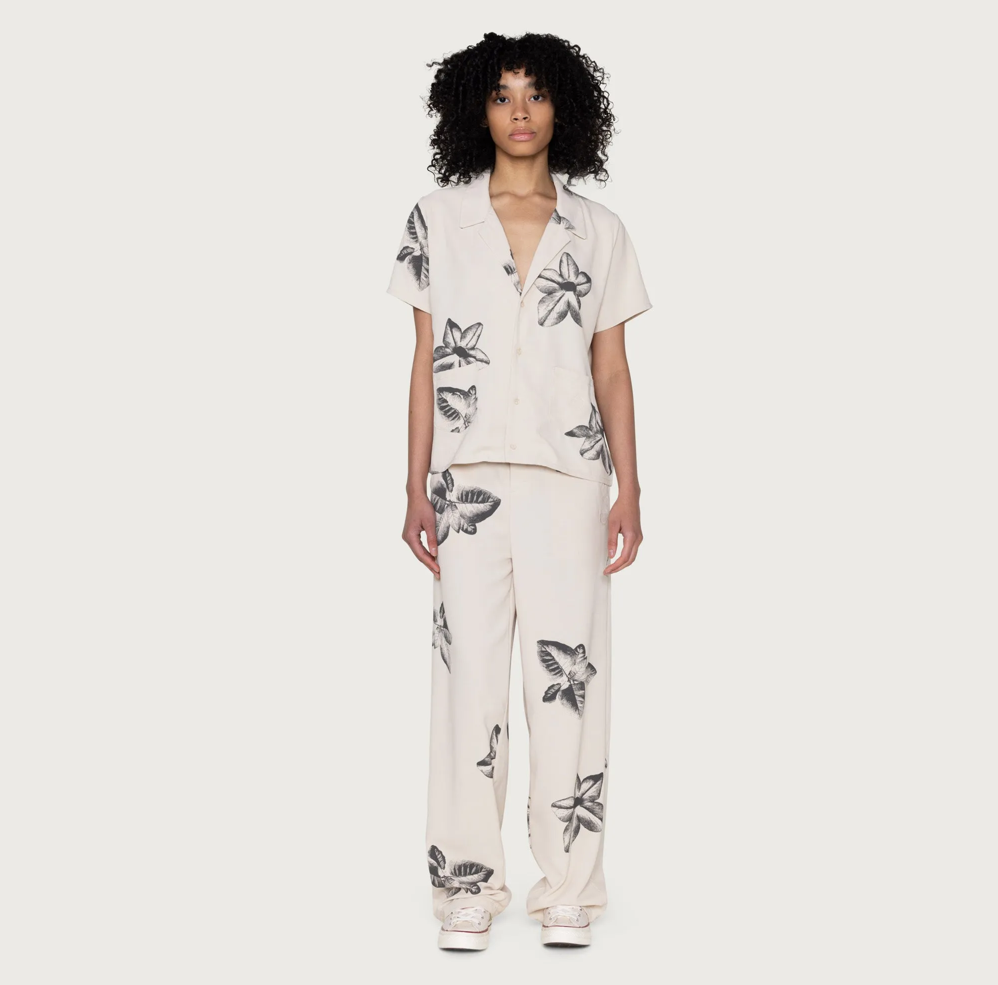 Womens Floral Camp S/S Button Up - Cream sold by Honor the Gift product image thumbnail 3