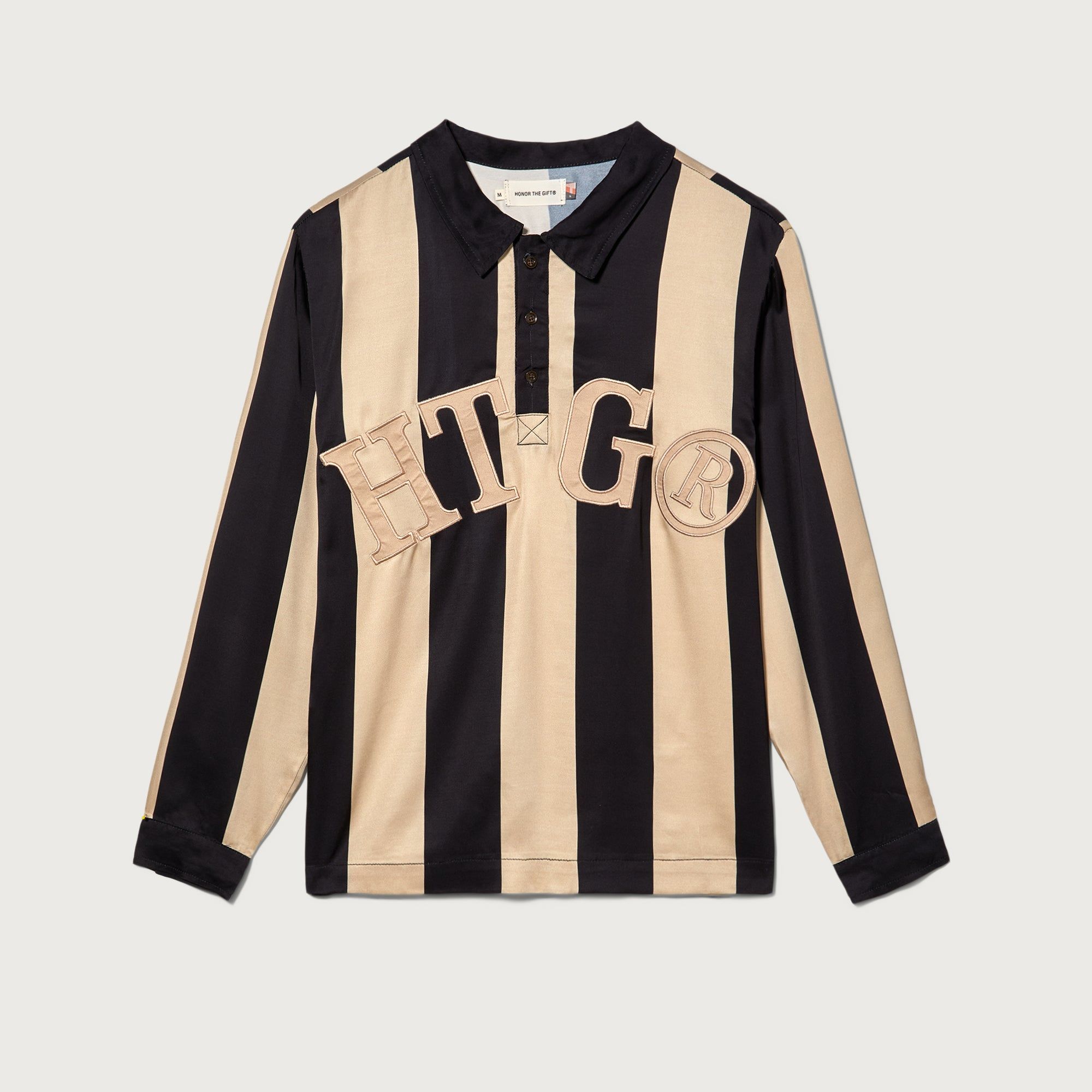 HTG® Stripe Rugby - Black sold by Honor the Gift