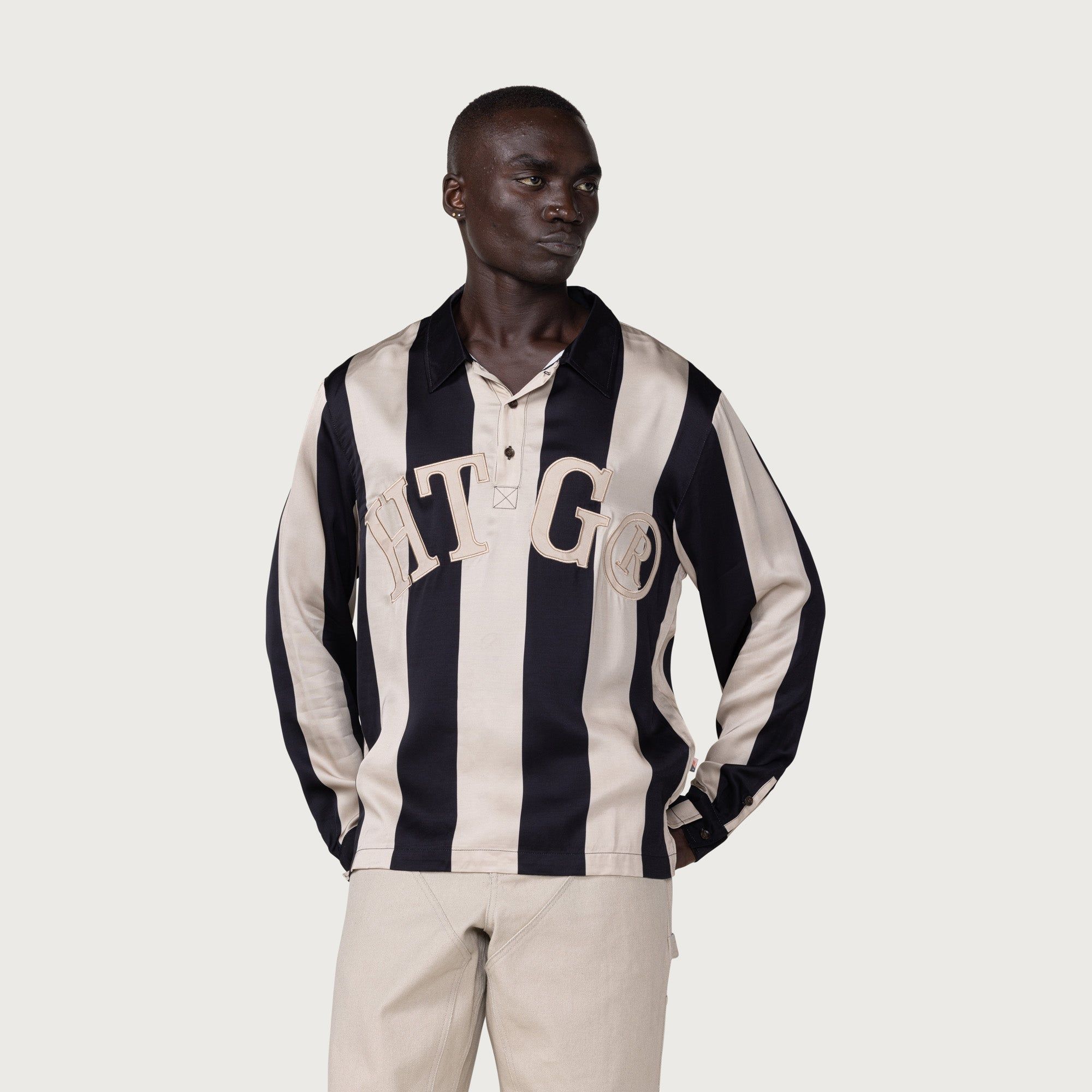 HTG® Stripe Rugby - Black sold by Honor the Gift product image thumbnail 5