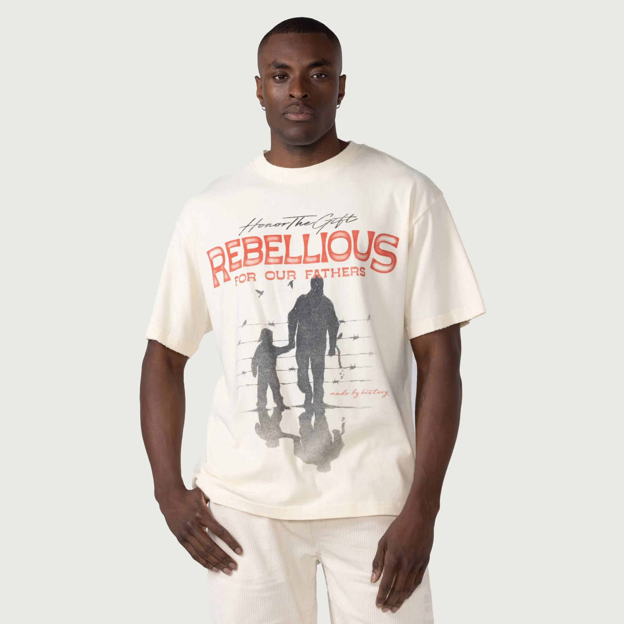 Rebellious For Our Fathers T-Shirt - Bone sold by Honor the Gift product image thumbnail 3