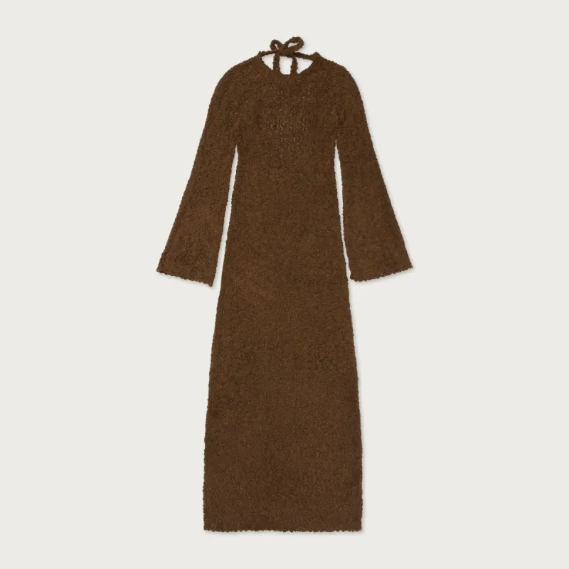 Womens L/S Knit Maxi Dress - Brown sold by Honor the Gift