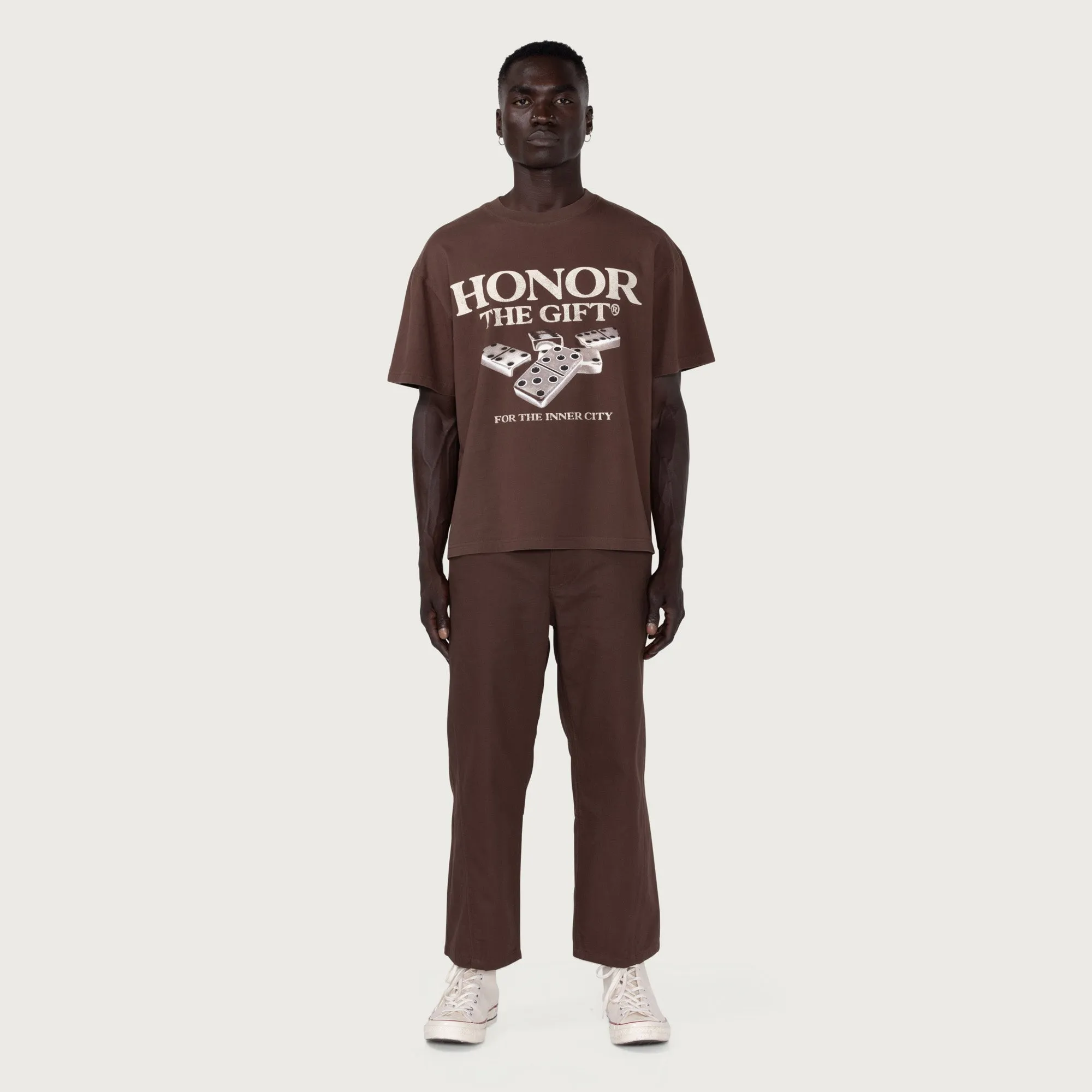 Dominos T-Shirt - Brown sold by Honor the Gift product image thumbnail 2