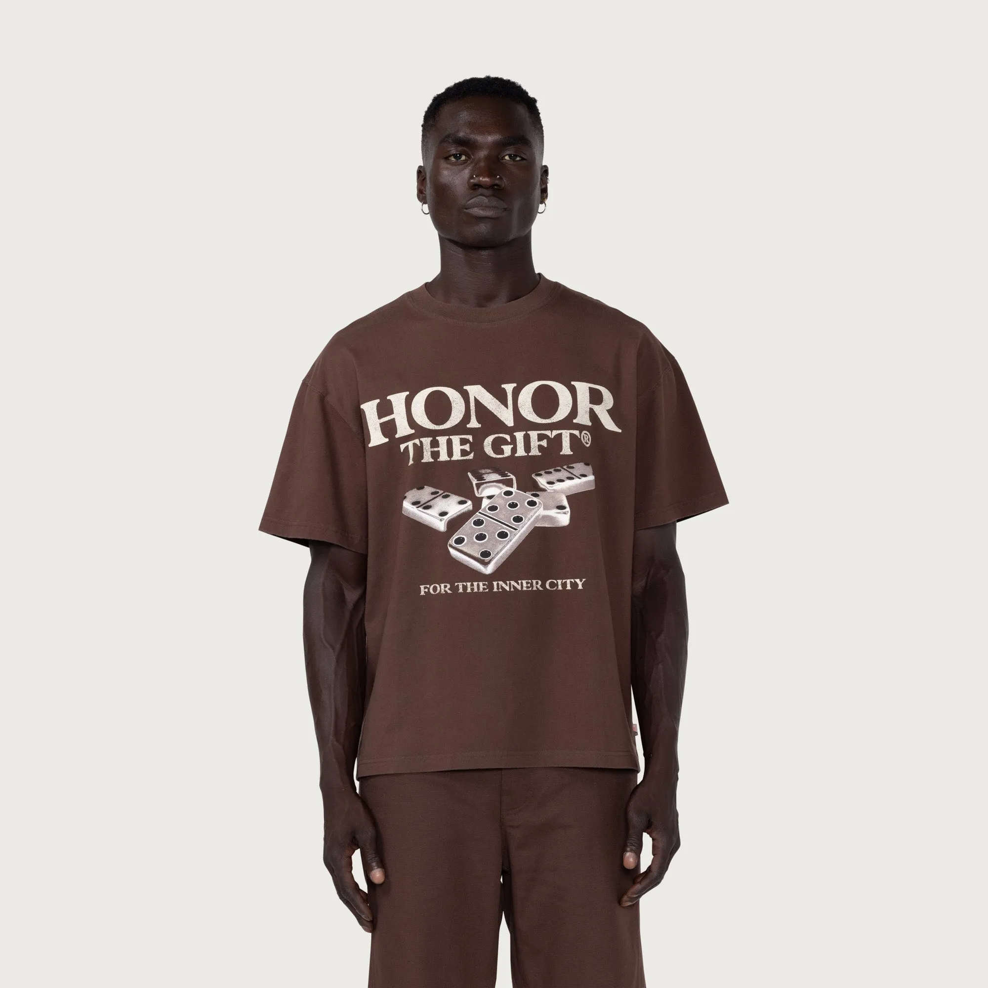 Dominos T-Shirt - Brown sold by Honor the Gift product image thumbnail 4