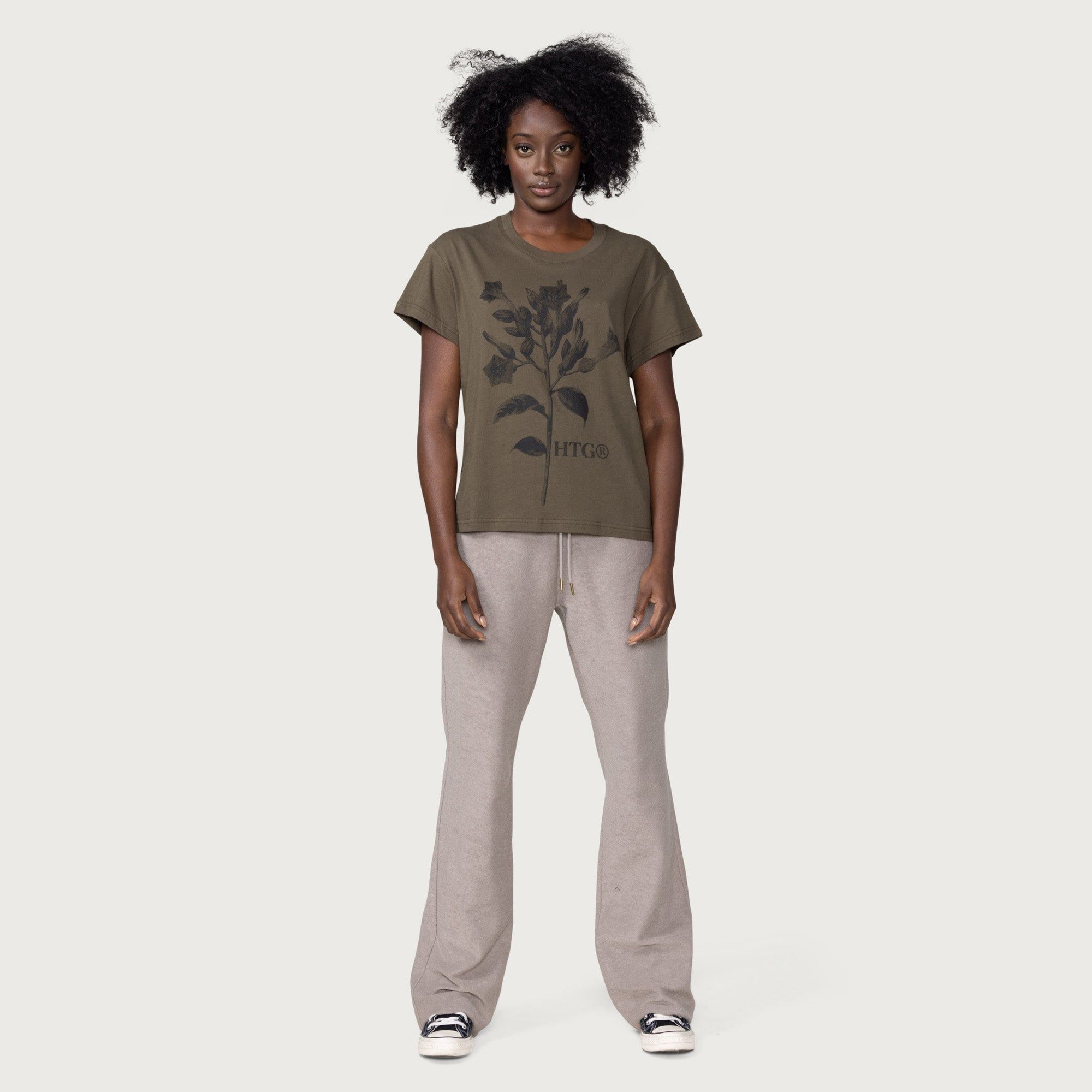 Womens Tobacco Flower T-Shirt - Olive sold by Honor the Gift product image thumbnail 2