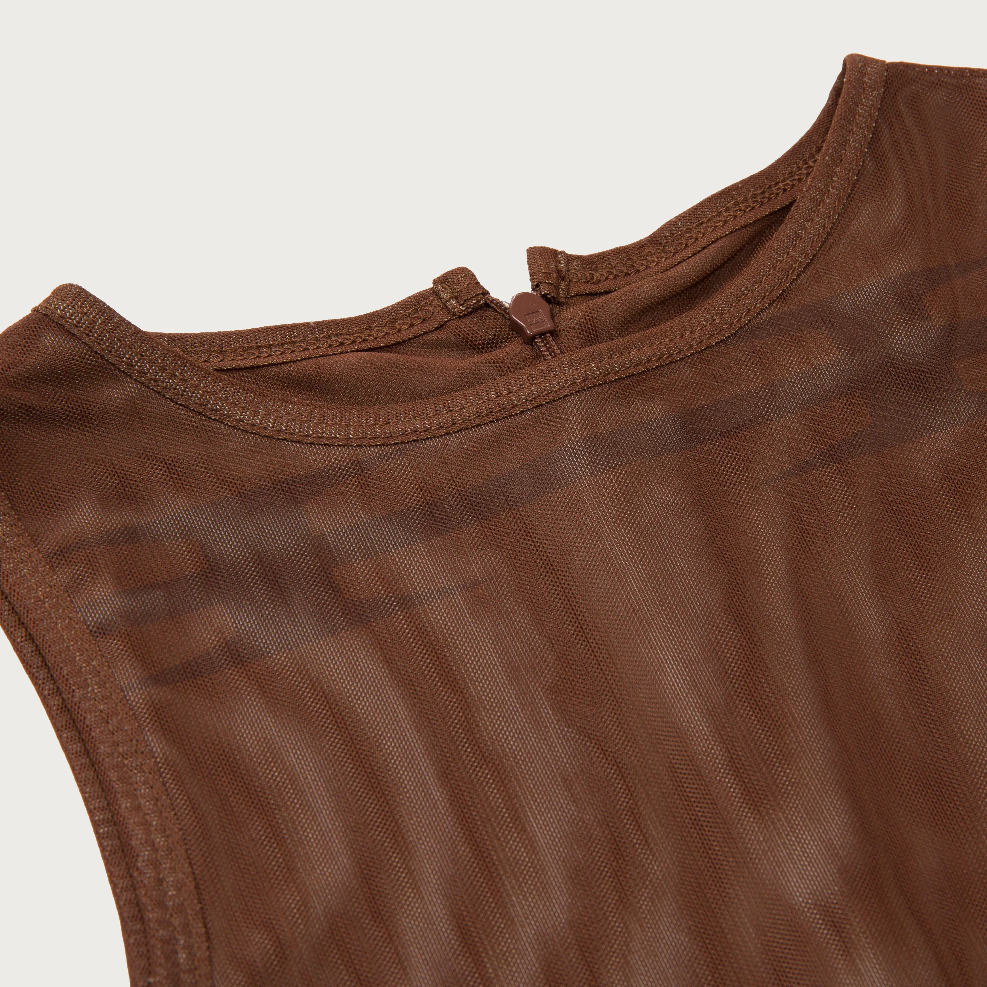 Womens Sleeveless Mesh Dress - Brown sold by Honor the Gift product image thumbnail 4