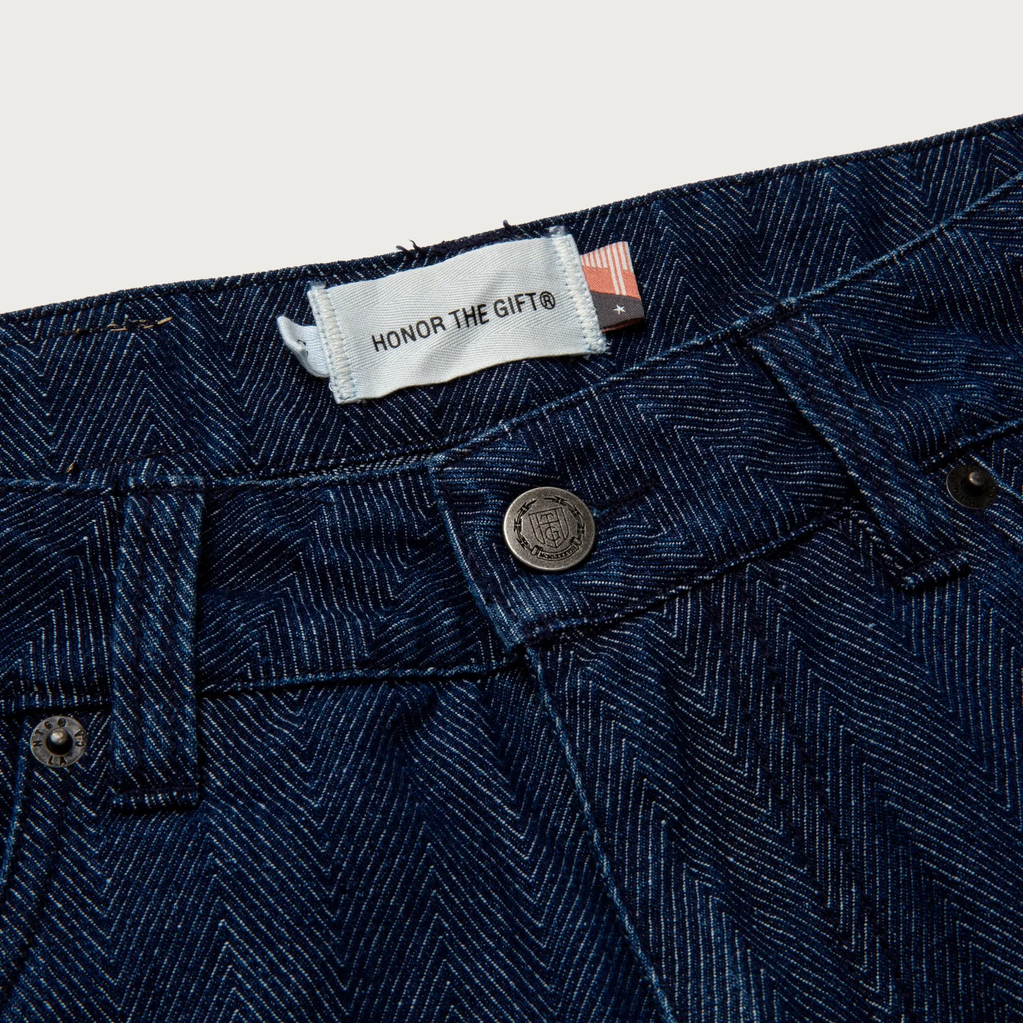 Womens Herringbone Wide Leg Pant - Blue sold by Honor the Gift product image thumbnail 4