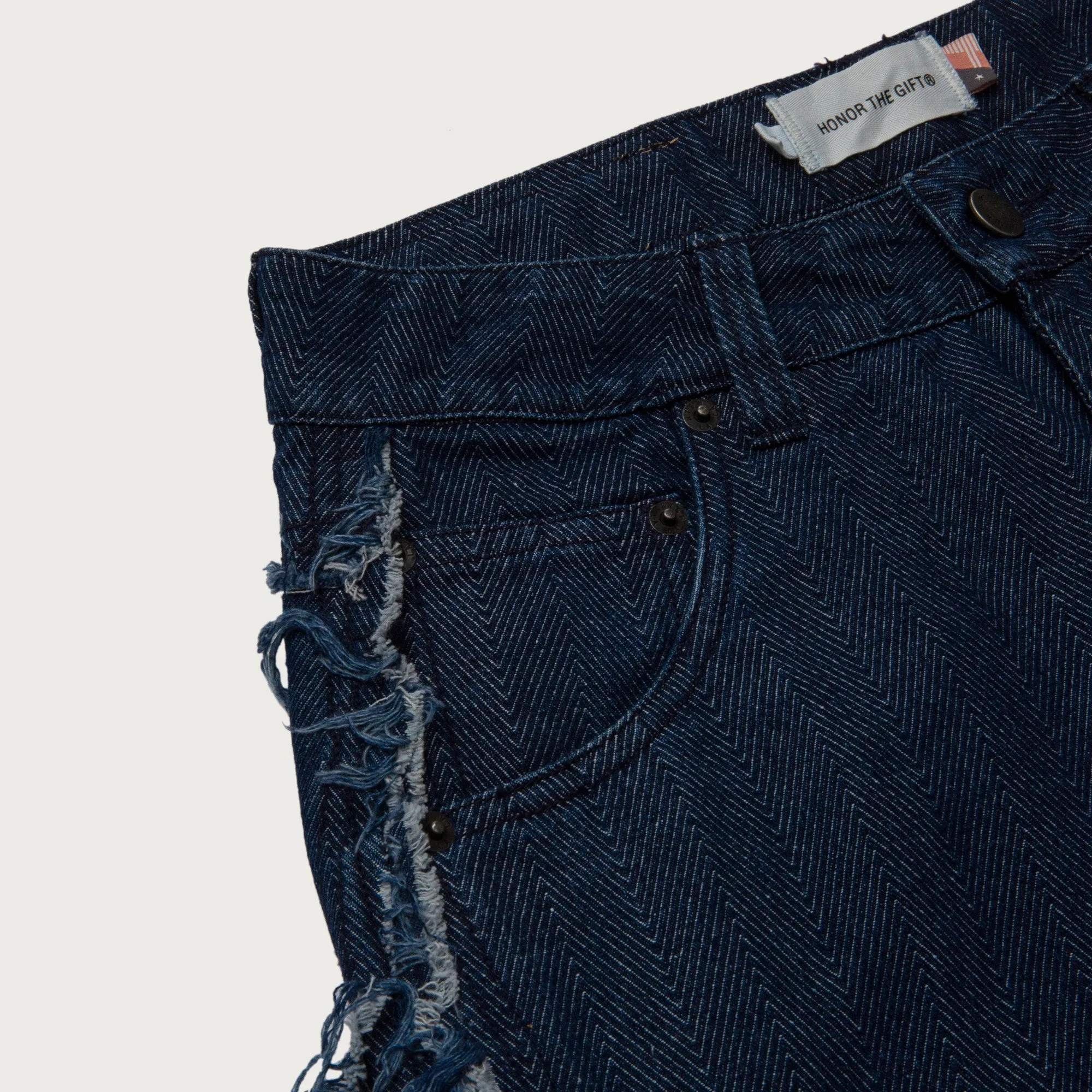 Womens Herringbone Wide Leg Pant - Blue sold by Honor the Gift product image thumbnail 5