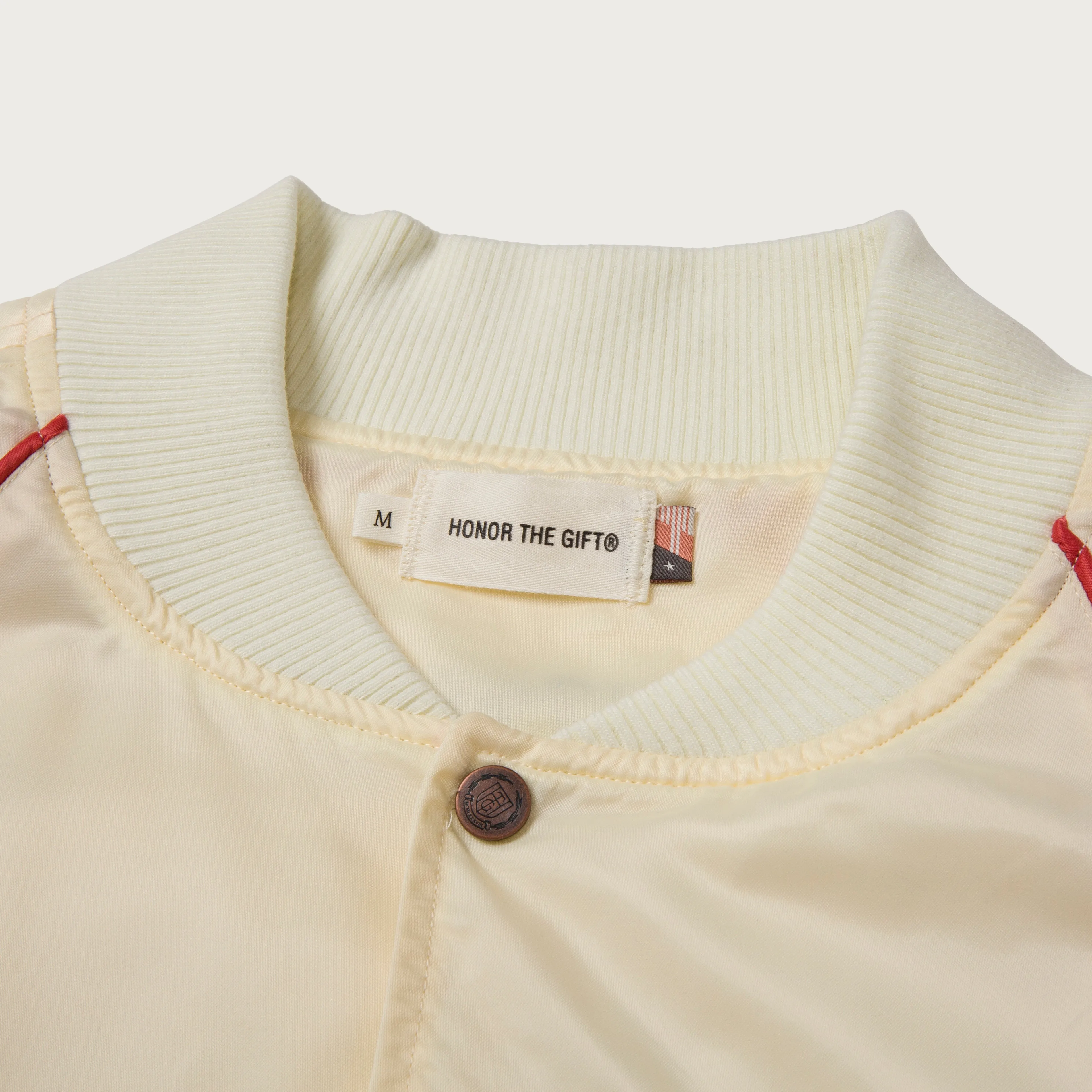 Satin Bomber Jacket - Bone sold by Honor the Gift product image thumbnail 4