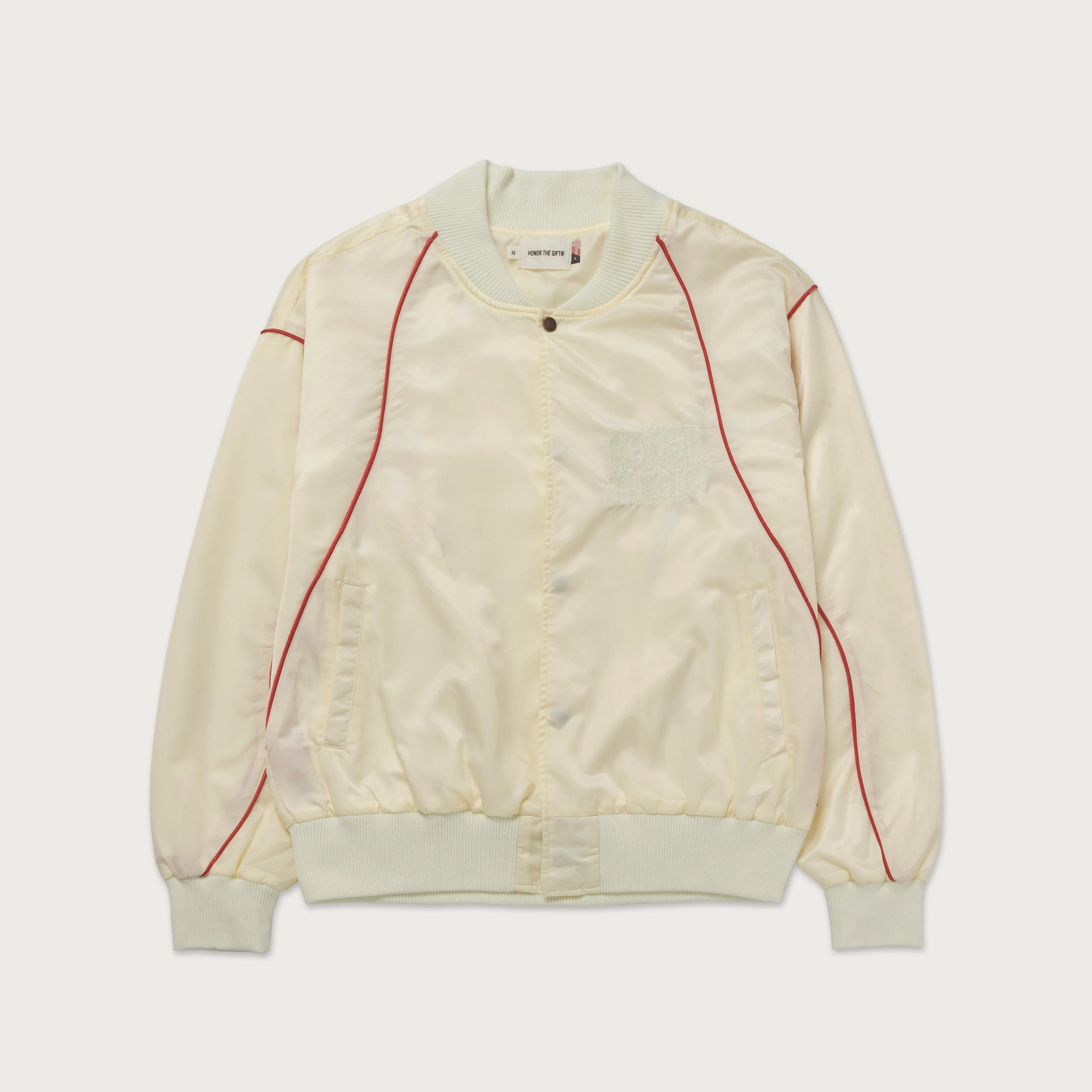 Satin Bomber Jacket - Bone sold by Honor the Gift