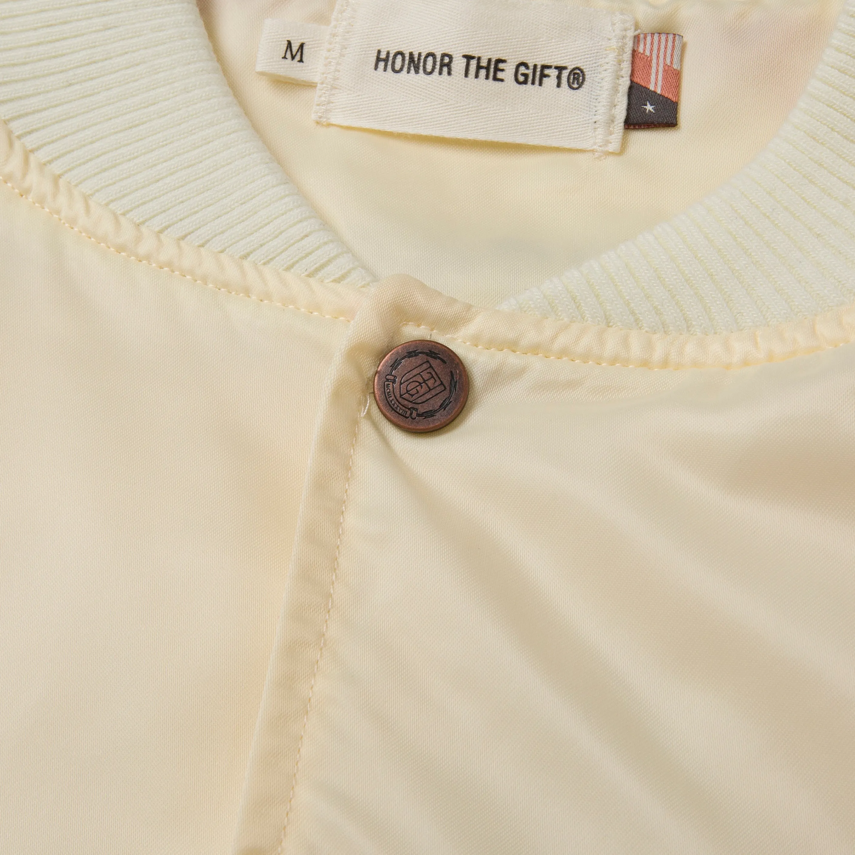 Satin Bomber Jacket - Bone sold by Honor the Gift product image thumbnail 5