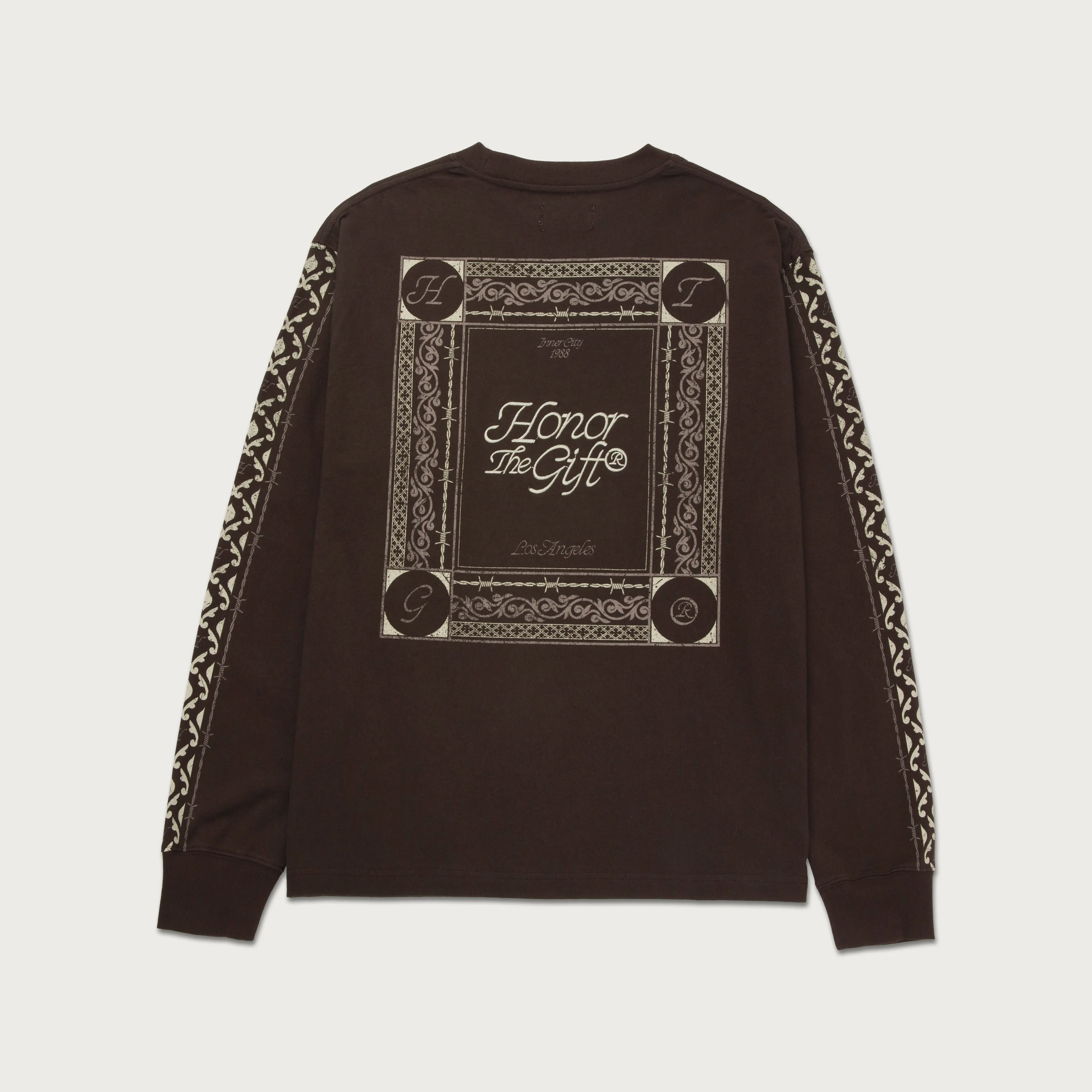 HTG® Pattern L/S T-Shirt - Black sold by Honor the Gift product image thumbnail 2