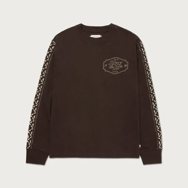 HTG® Pattern L/S T-Shirt - Black sold by Honor the Gift