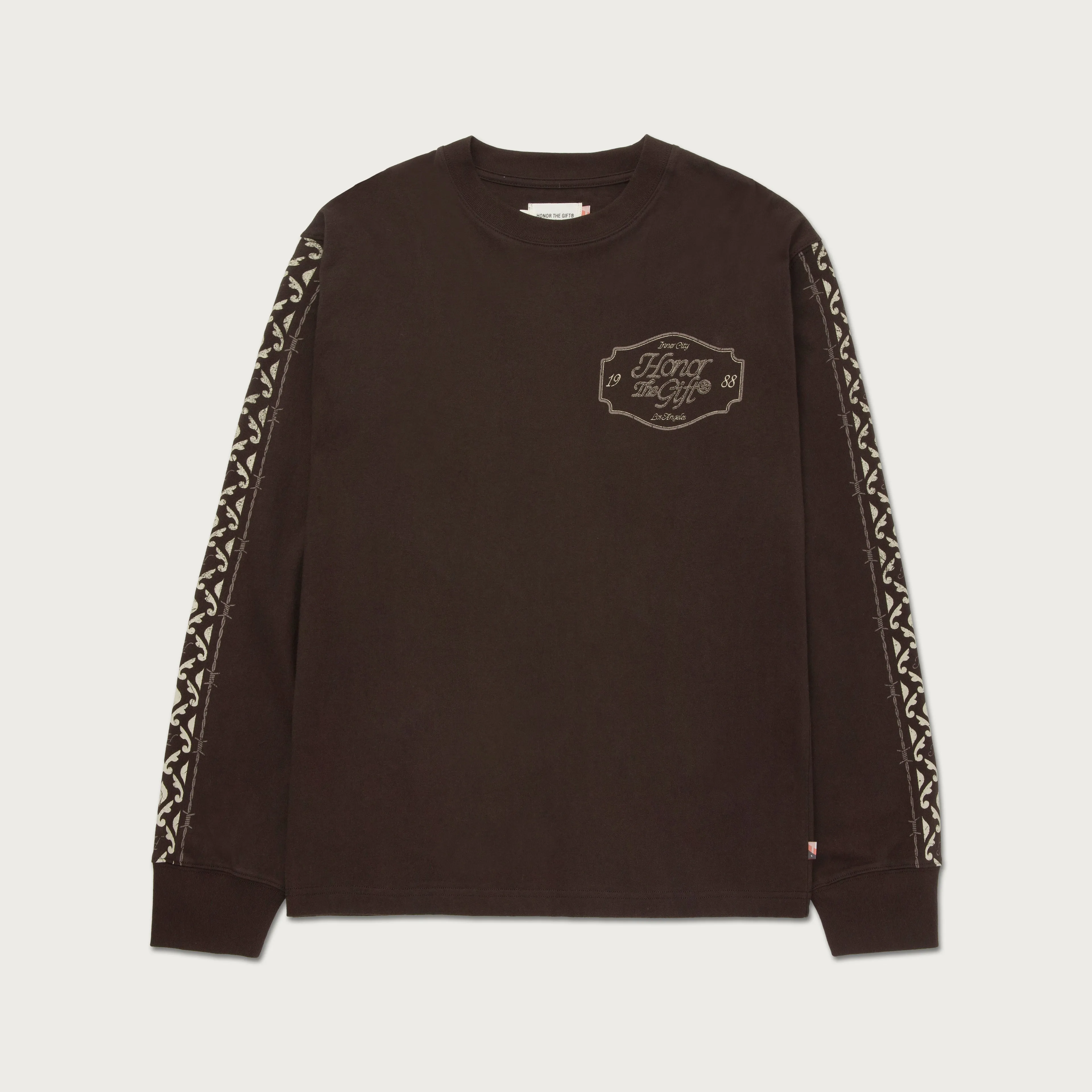 HTG® Pattern L/S T-Shirt - Black sold by Honor the Gift