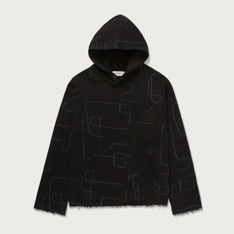 Novelty Printed Terry Hoodie - Black sold by Honor the Gift