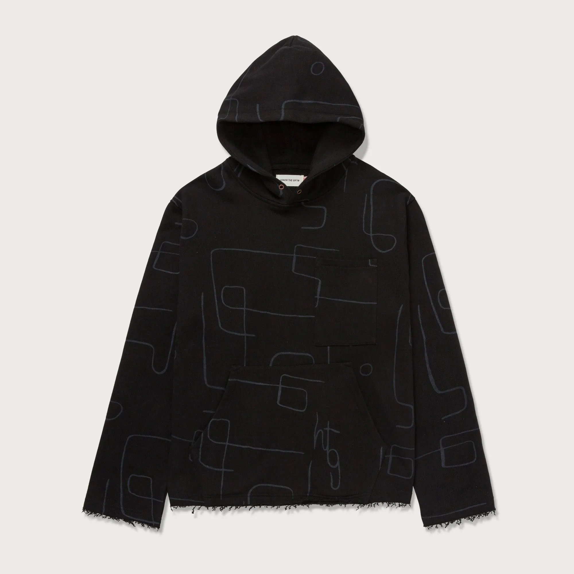 Novelty Printed Terry Hoodie - Black sold by Honor the Gift