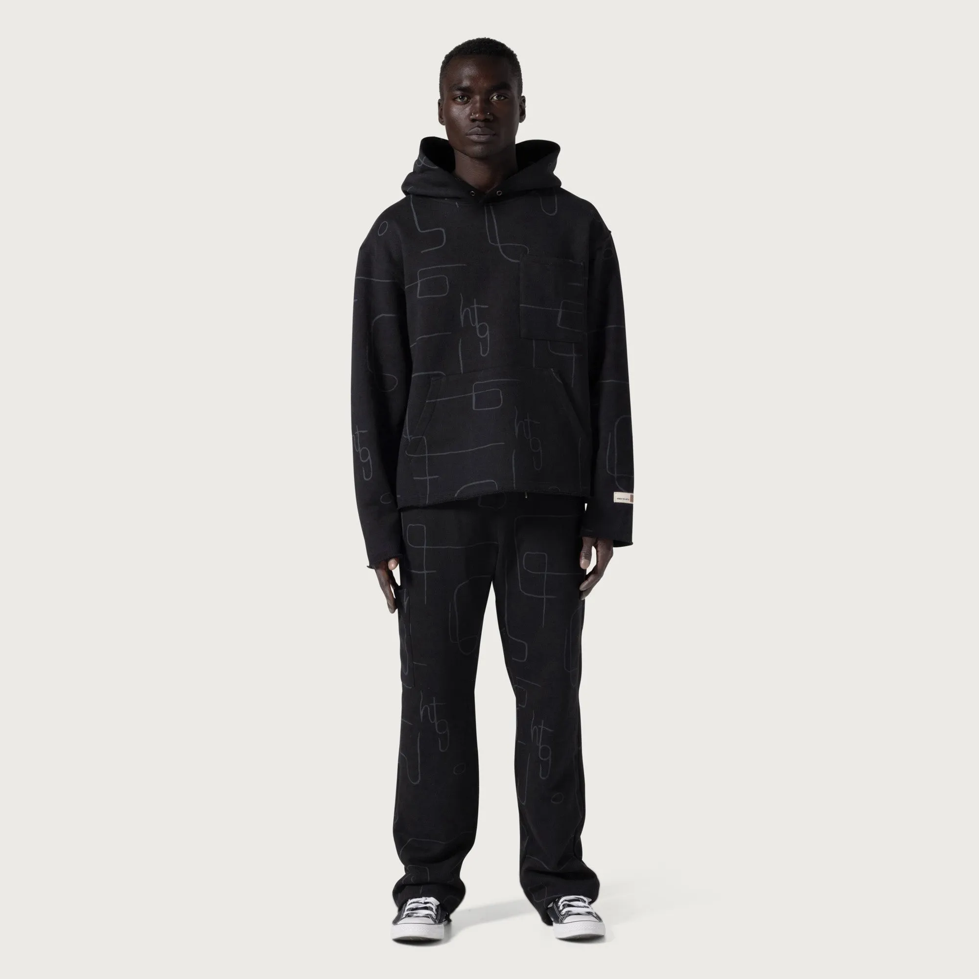 Novelty Printed Terry Hoodie - Black sold by Honor the Gift product image thumbnail 3