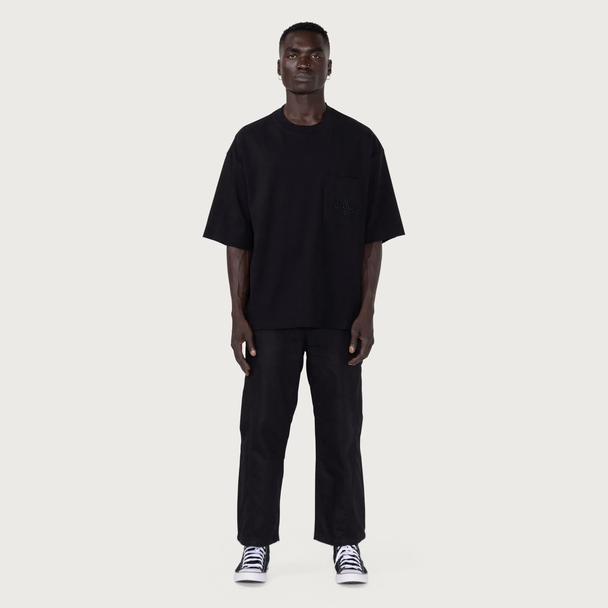 Embroidered Pocket T-Shirt - Black sold by Honor the Gift product image thumbnail 3