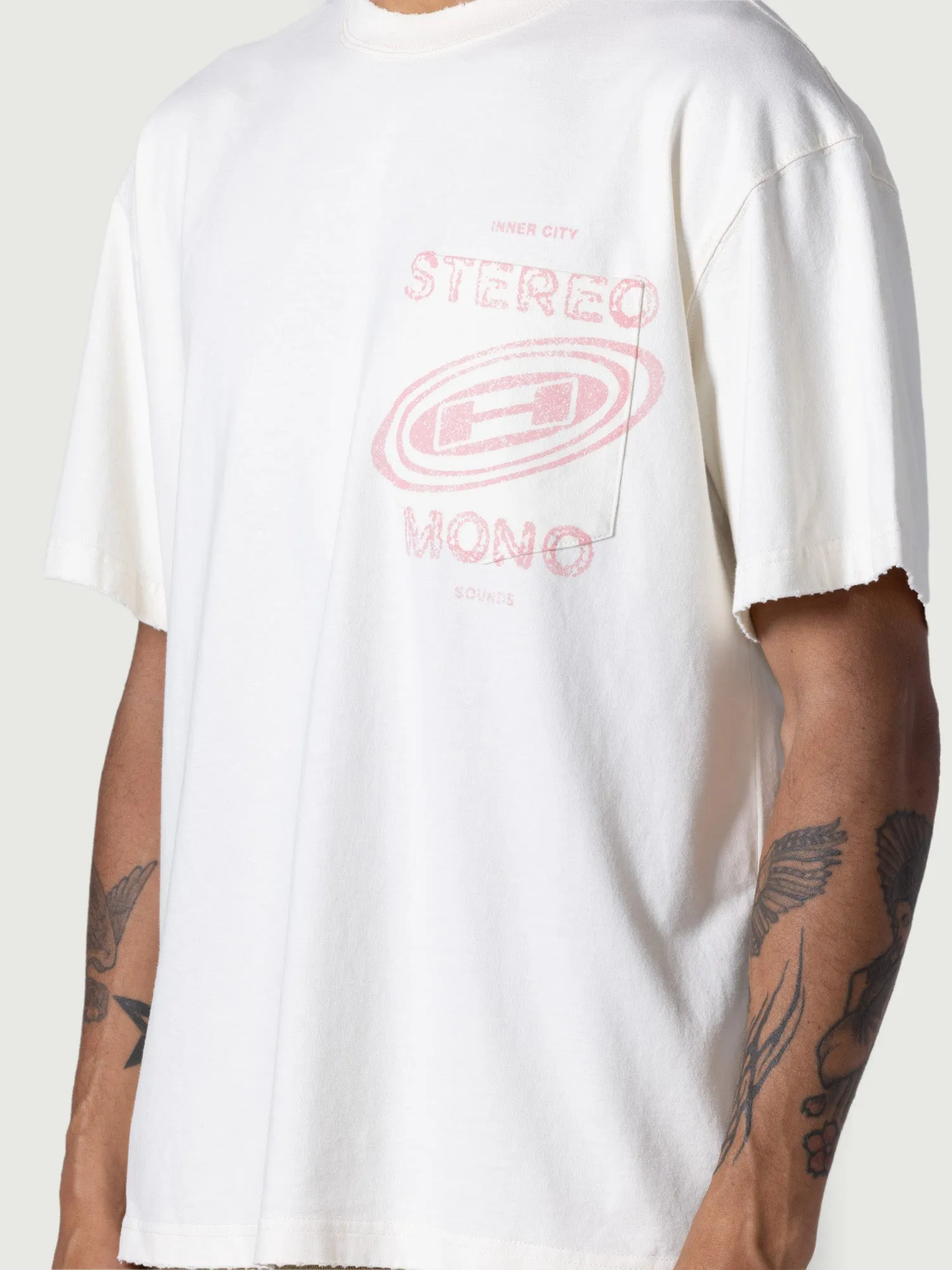 Stereo Mono Tee - Cream sold by Honor the Gift product image thumbnail 3