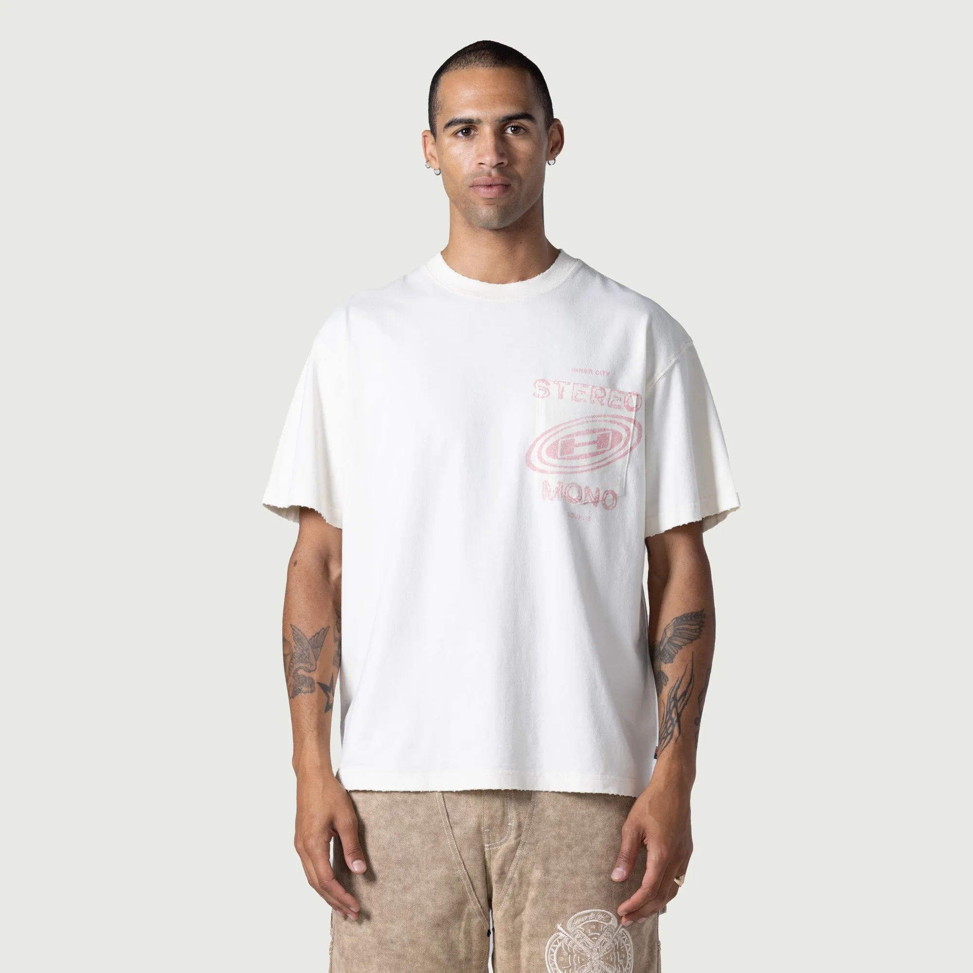 Stereo Mono Tee - Cream sold by Honor the Gift product image thumbnail 4