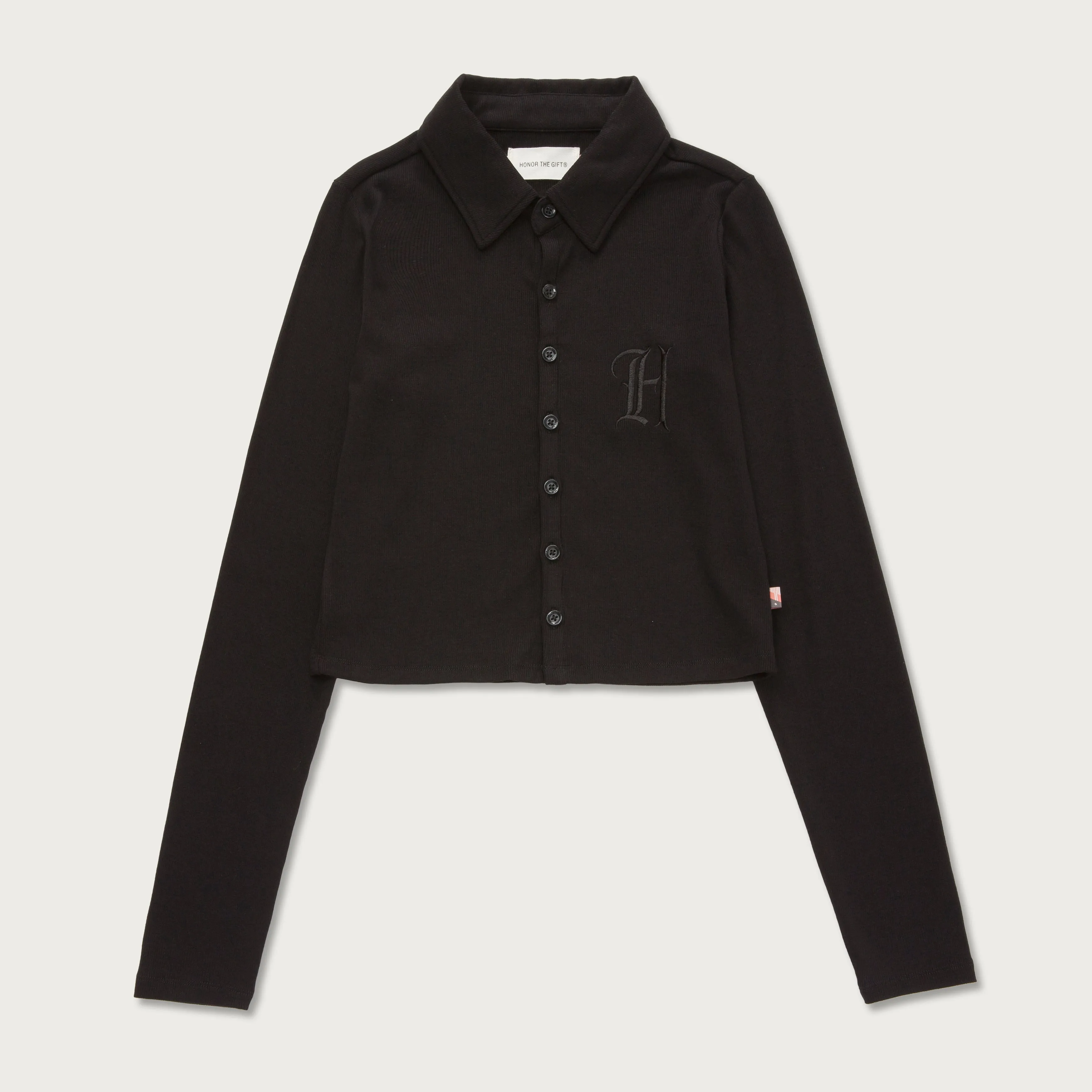 Womens L/S Button Down - Black sold by Honor the Gift