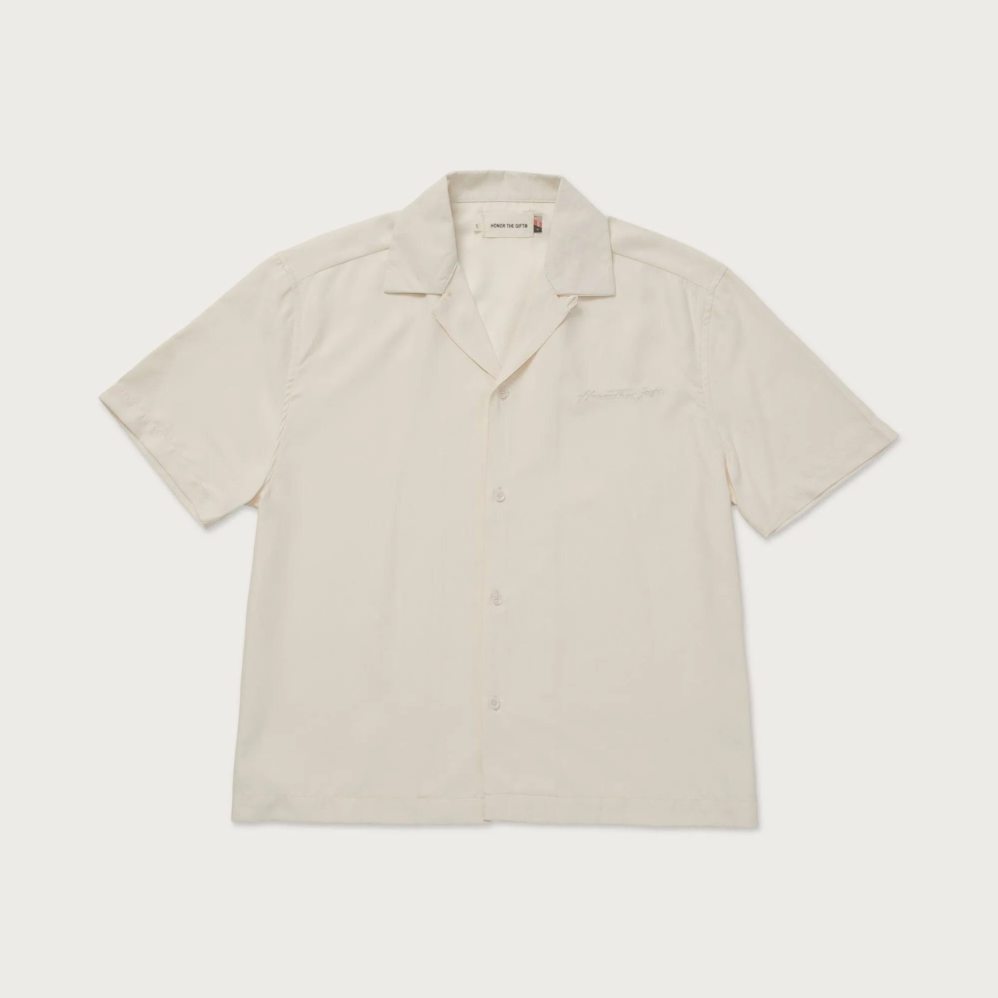 Womens Peached Camp Shirt - Bone sold by Honor the Gift