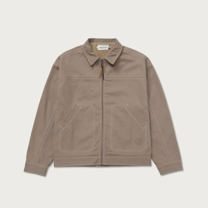 Script Carpenter Jacket - Lt. Brown sold by Honor the Gift